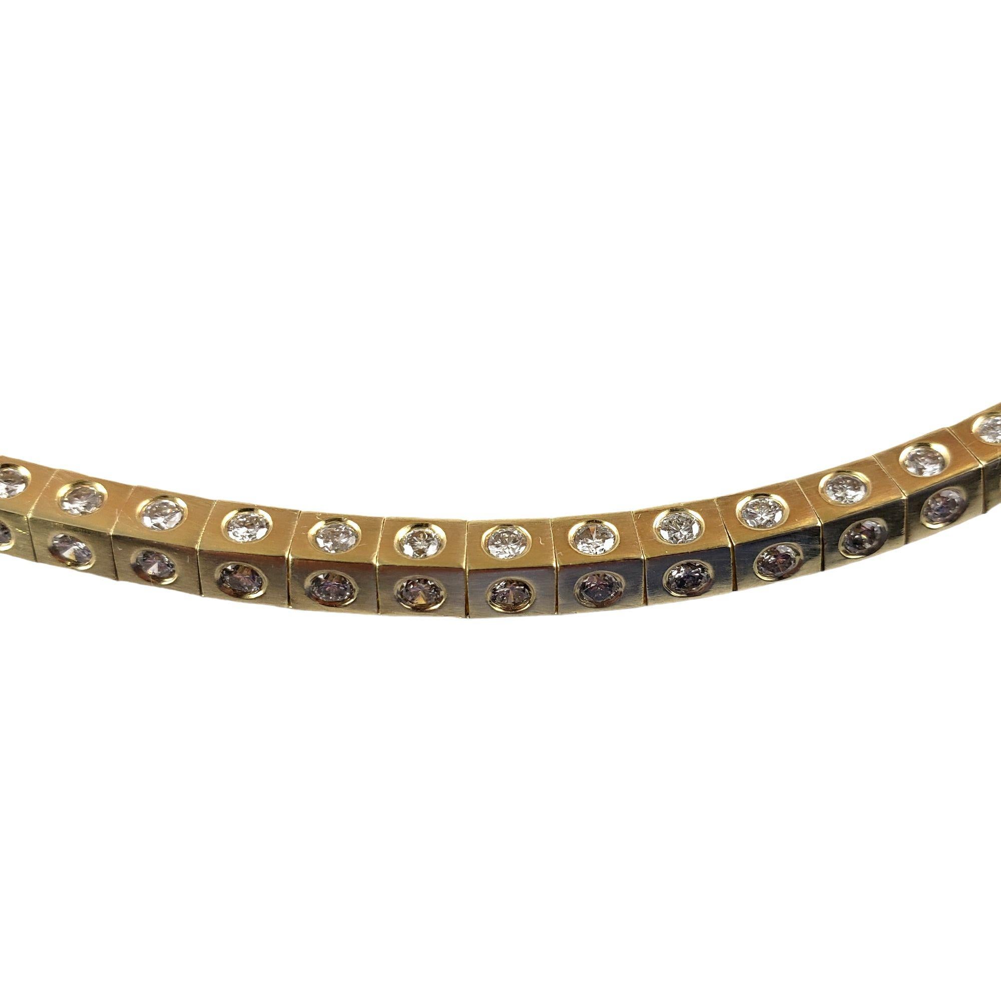 Bracelet en or jaune 14 carats et diamants Bon état - En vente à Washington Depot, CT