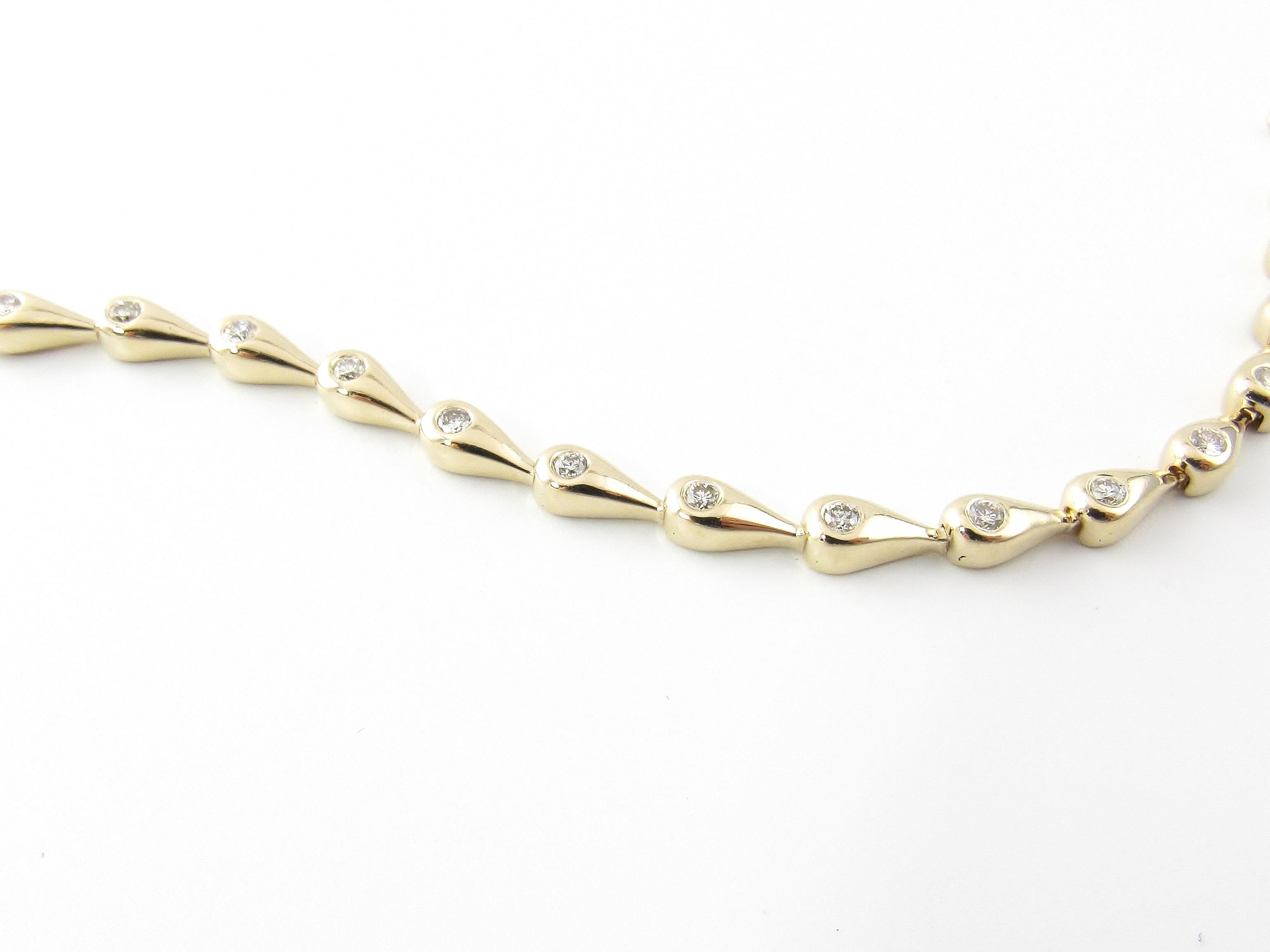 Women's 14 Karat Yellow Gold and Diamond Bracelet