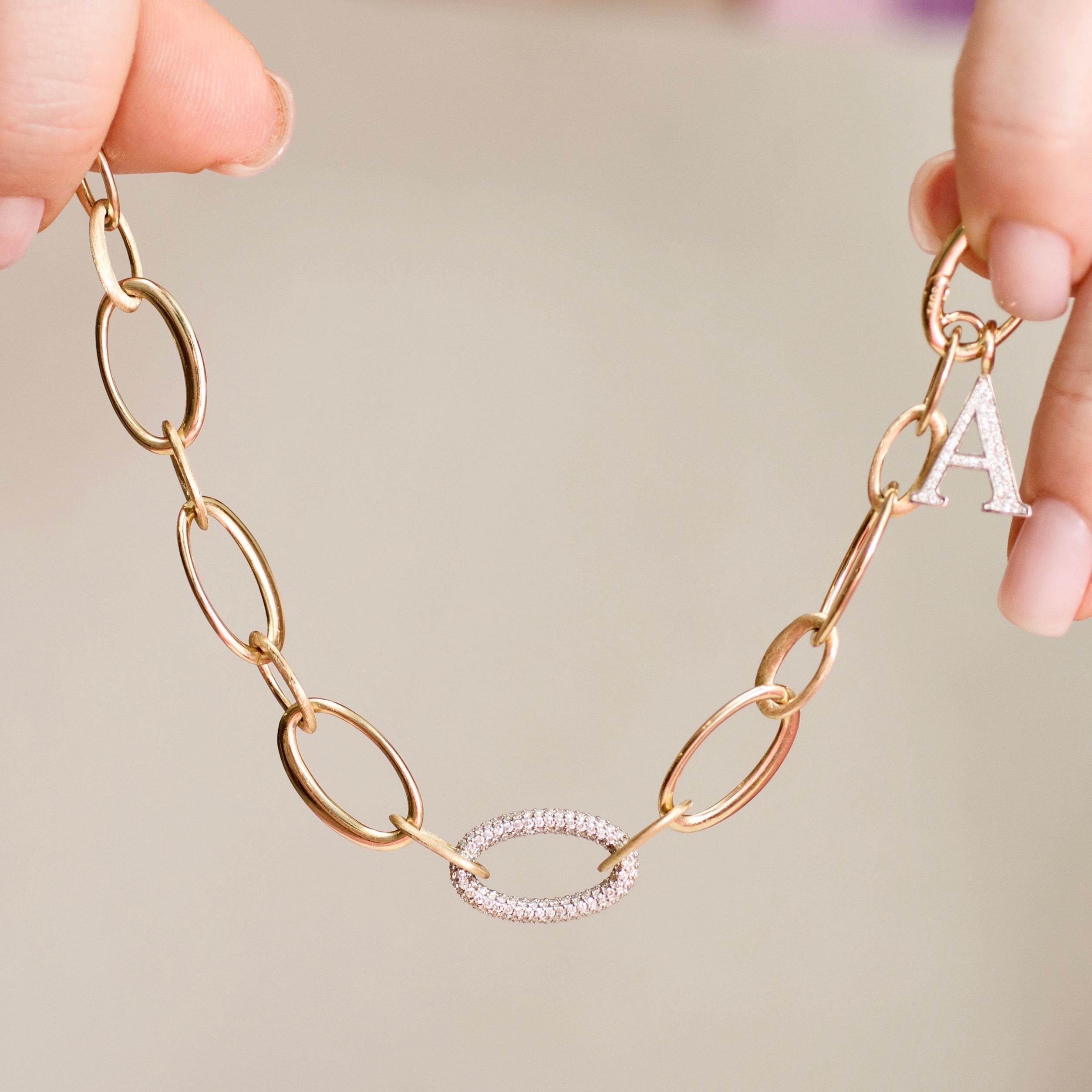 Women's 14 Karat Yellow Gold and Diamond Bracelet For Sale