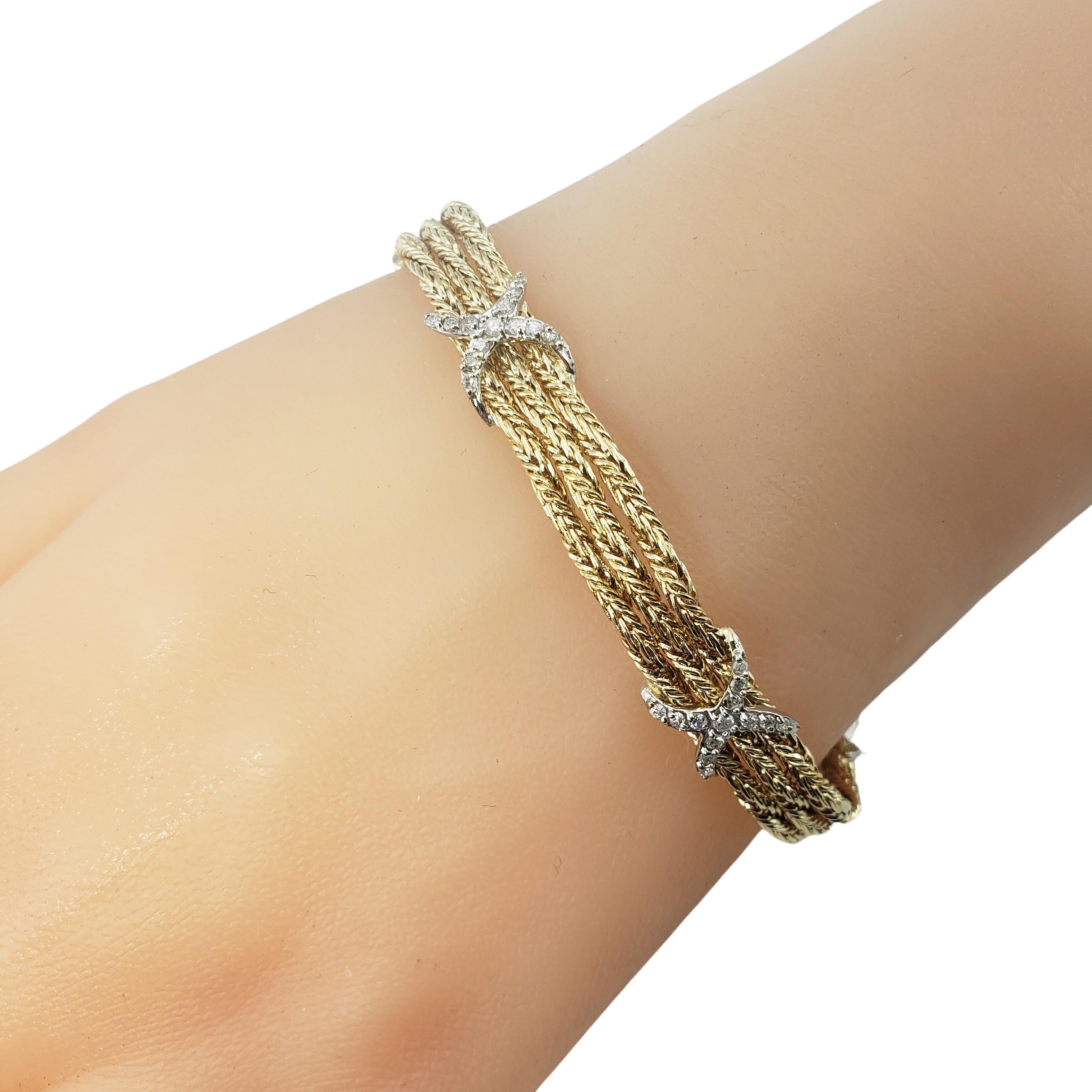 Women's 14 Karat Yellow Gold and Diamond Bracelet