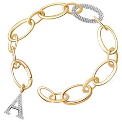 14 Karat Yellow Gold and Diamond Bracelet