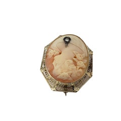 14 Karat Gelbgold Schwarzer/Weißer Onyx und Diamant-Ring