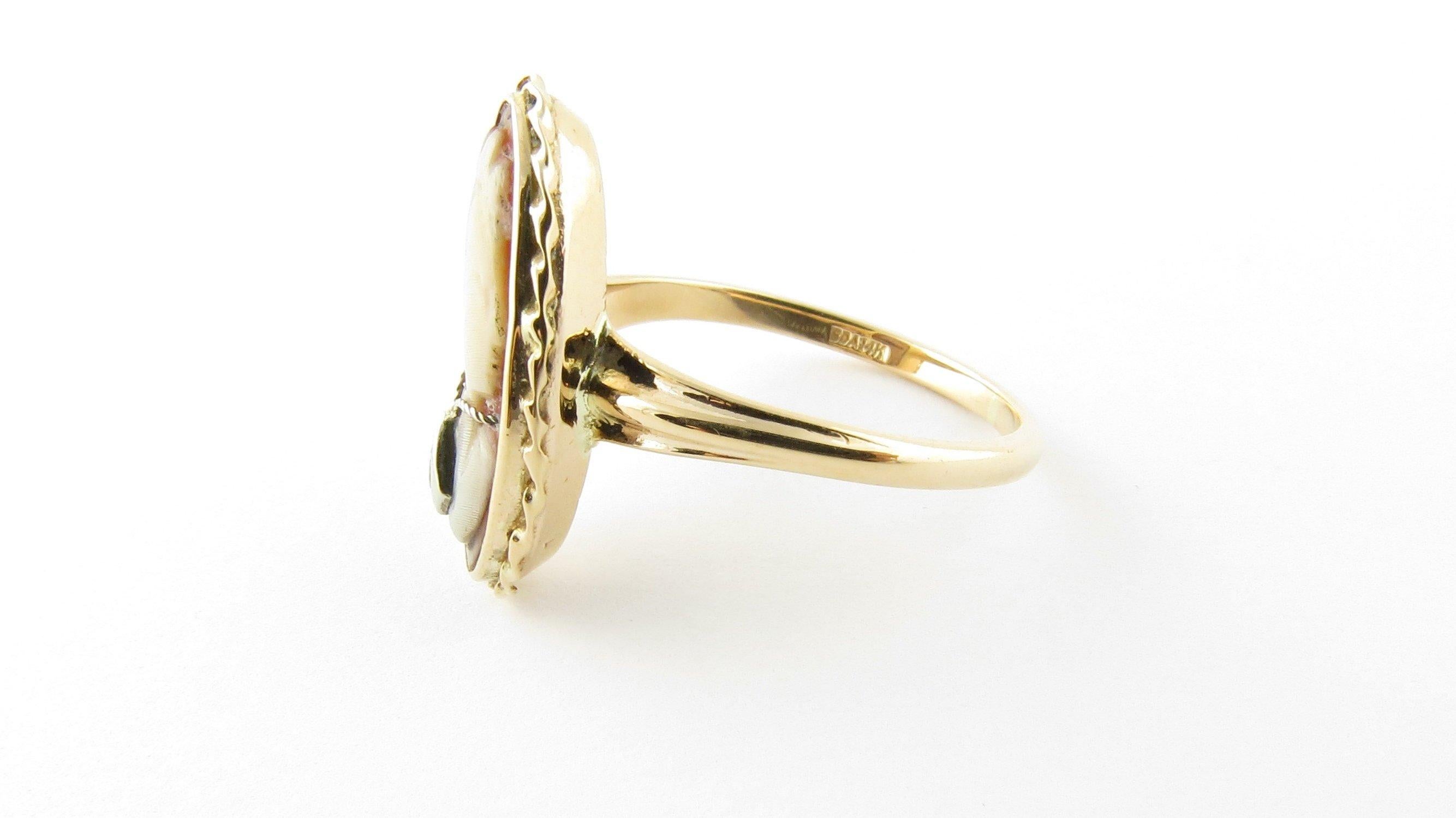 Women's 14 Karat Yellow Gold and Diamond Cameo Ring