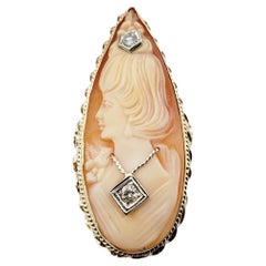 14 Karat Yellow Gold and Diamond Cameo Ring