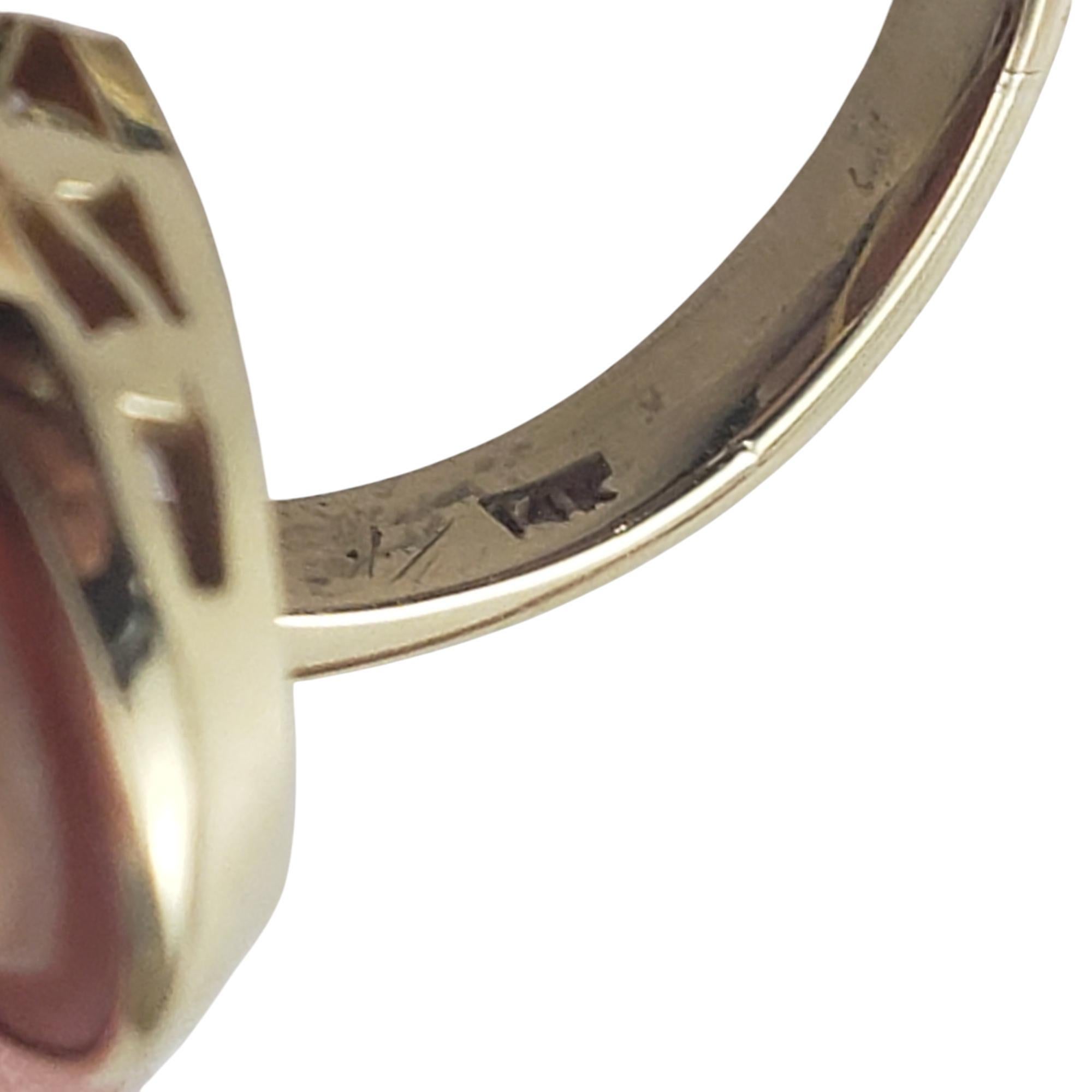 Women's 14 Karat Yellow Gold and Diamond Cameo Ring Size 8.5 #20749 For Sale