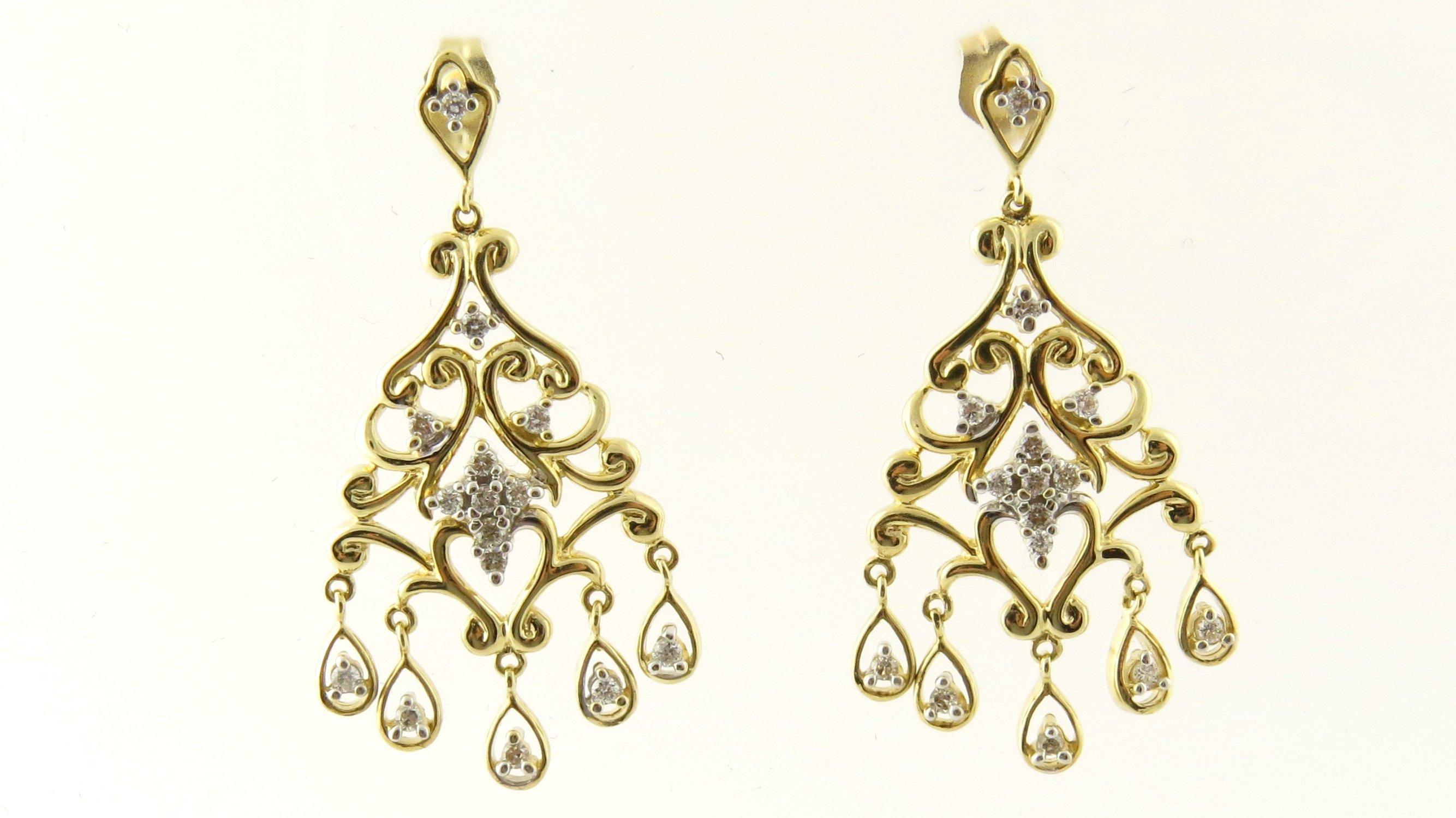 14k gold chandelier earrings