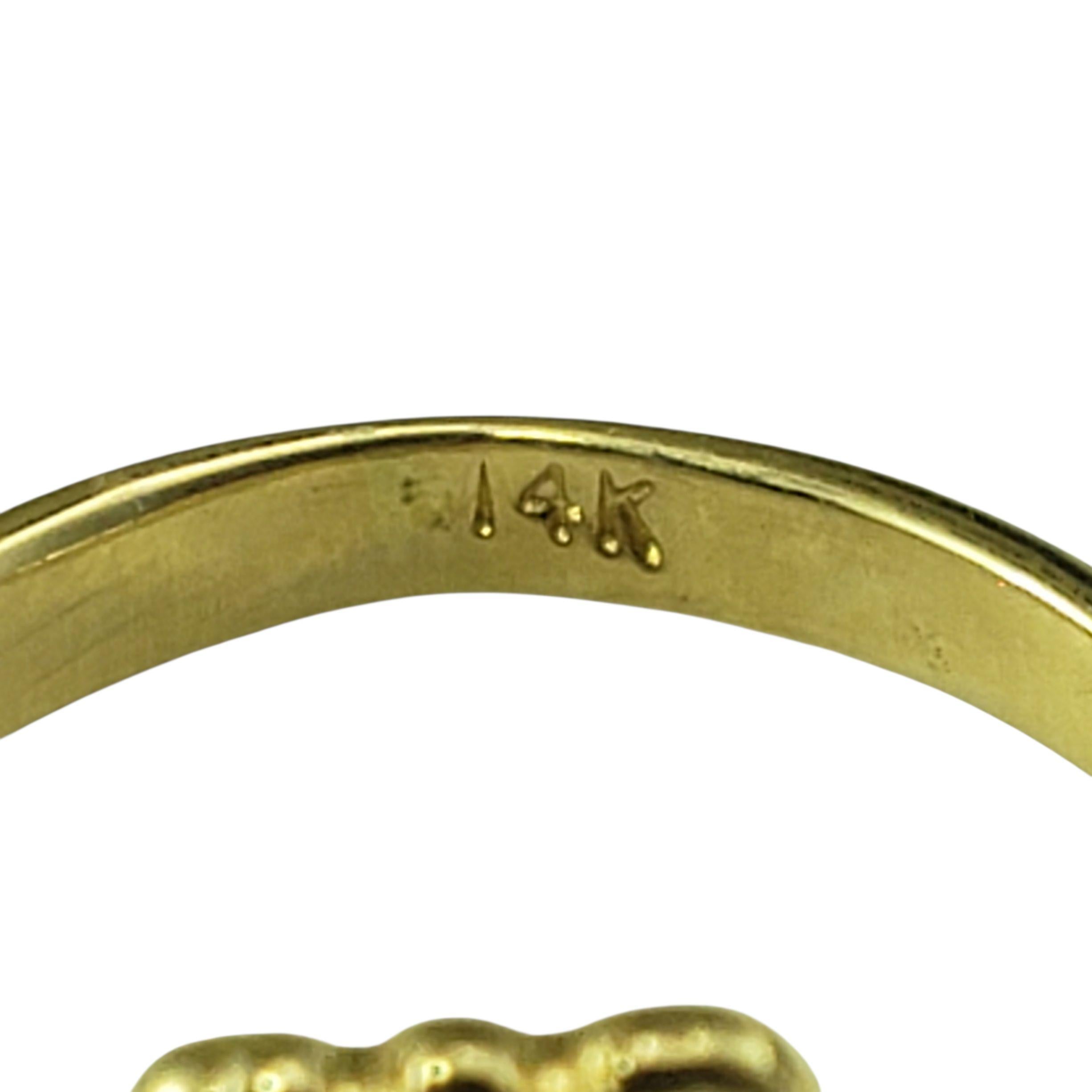 Anello Claddagh in oro giallo 14 carati e diamanti misura 5,75 #22308 in vendita 1