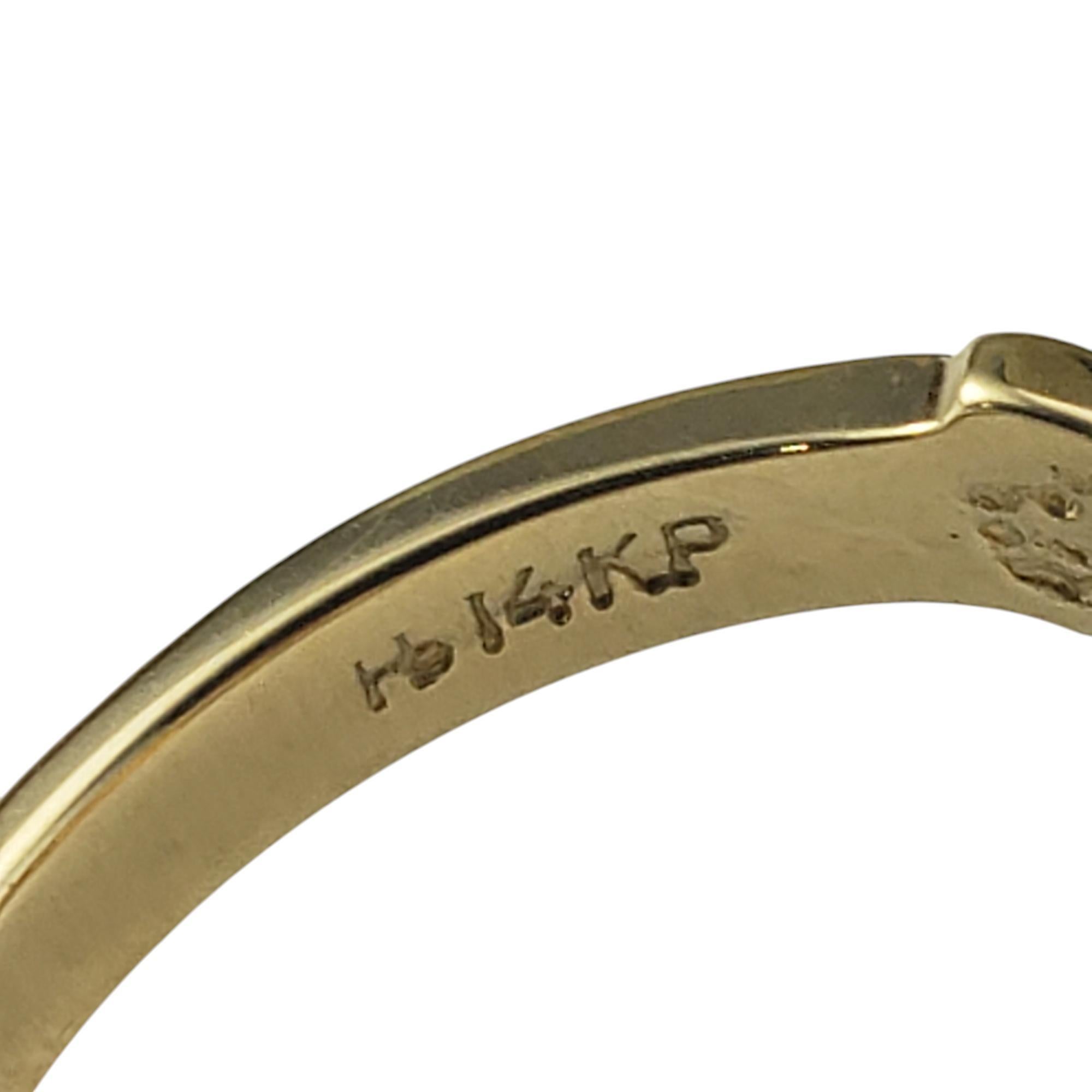 14 Karat Yellow Gold and Diamond Claddagh Ring Size 6 #20753 For Sale 1