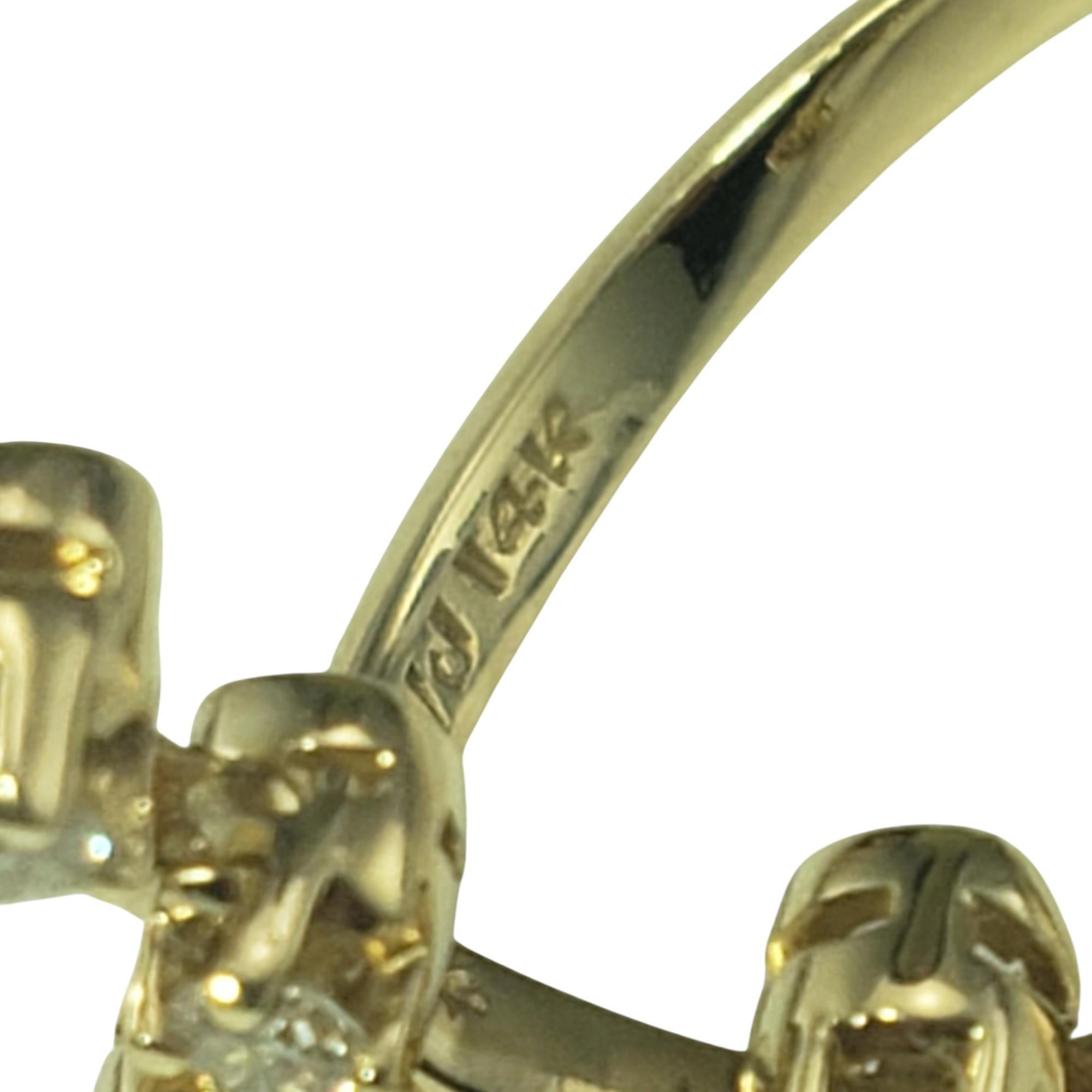 14 Karat Yellow Gold and Diamond Cocktail Ring Size 7.5 #20750 In Good Condition For Sale In Washington Depot, CT