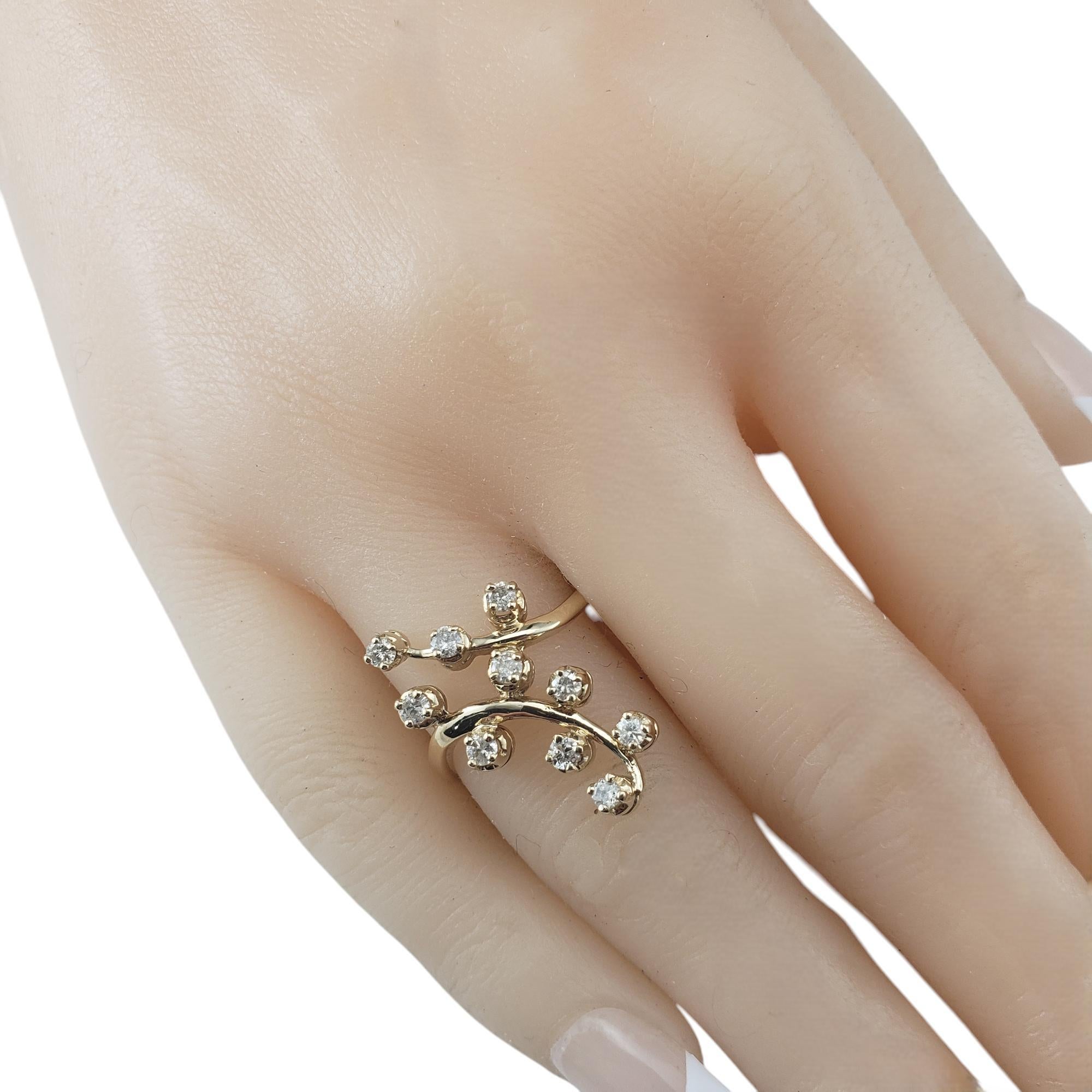 14 Karat Yellow Gold and Diamond Cocktail Ring Size 7.5 #20750 For Sale 1