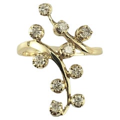 Anillo de cóctel de oro amarillo de 14 quilates y diamantes talla 7,5 #20750