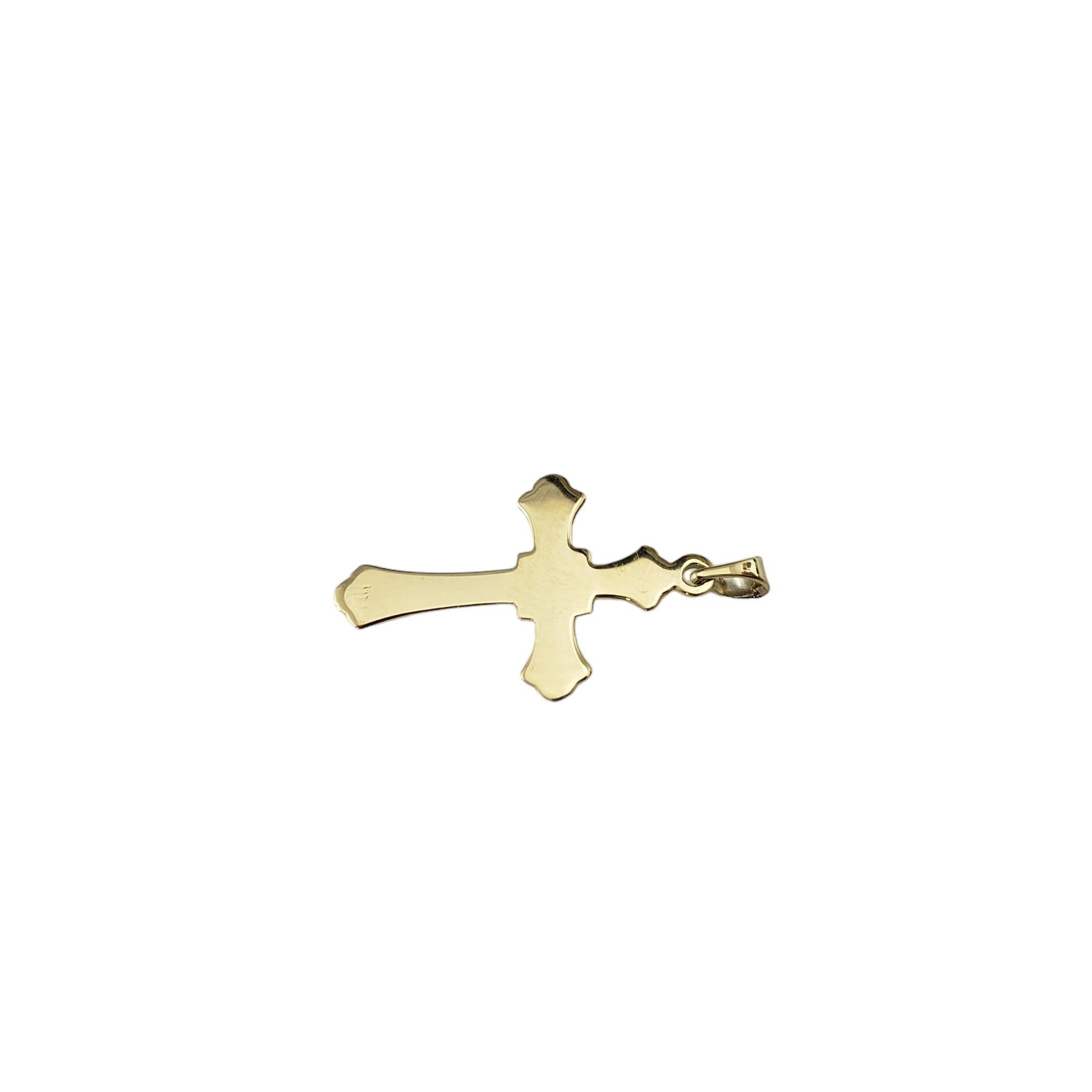 14 Karat Yellow Gold and Diamond Cross Pendant #16886 In Good Condition For Sale In Washington Depot, CT