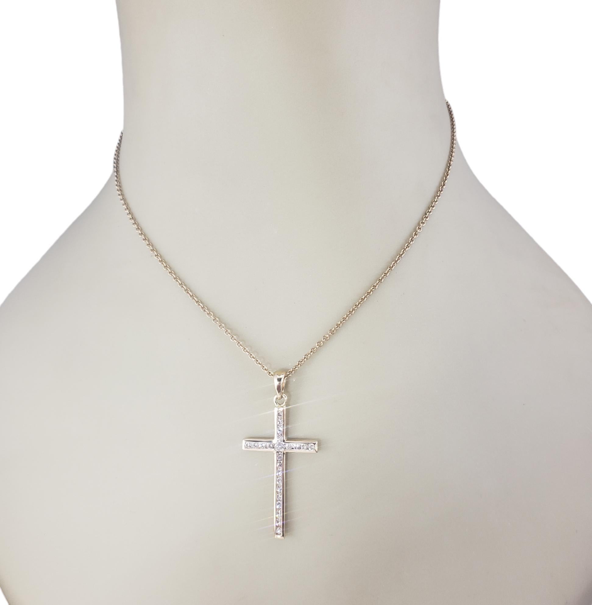 14 Karat Yellow Gold and Diamond Cross Pendant #17689 1