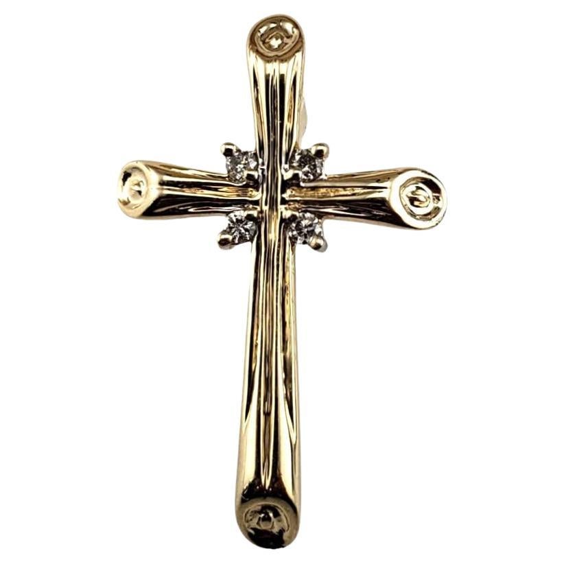 14 Karat Yellow Gold and Diamond Cross Pendant #18956