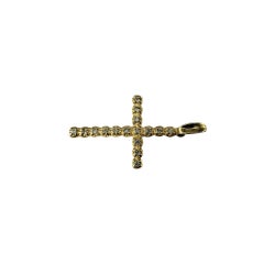 14 Karat Gelbgold und Diamant-Kreuz-Anhänger #19936