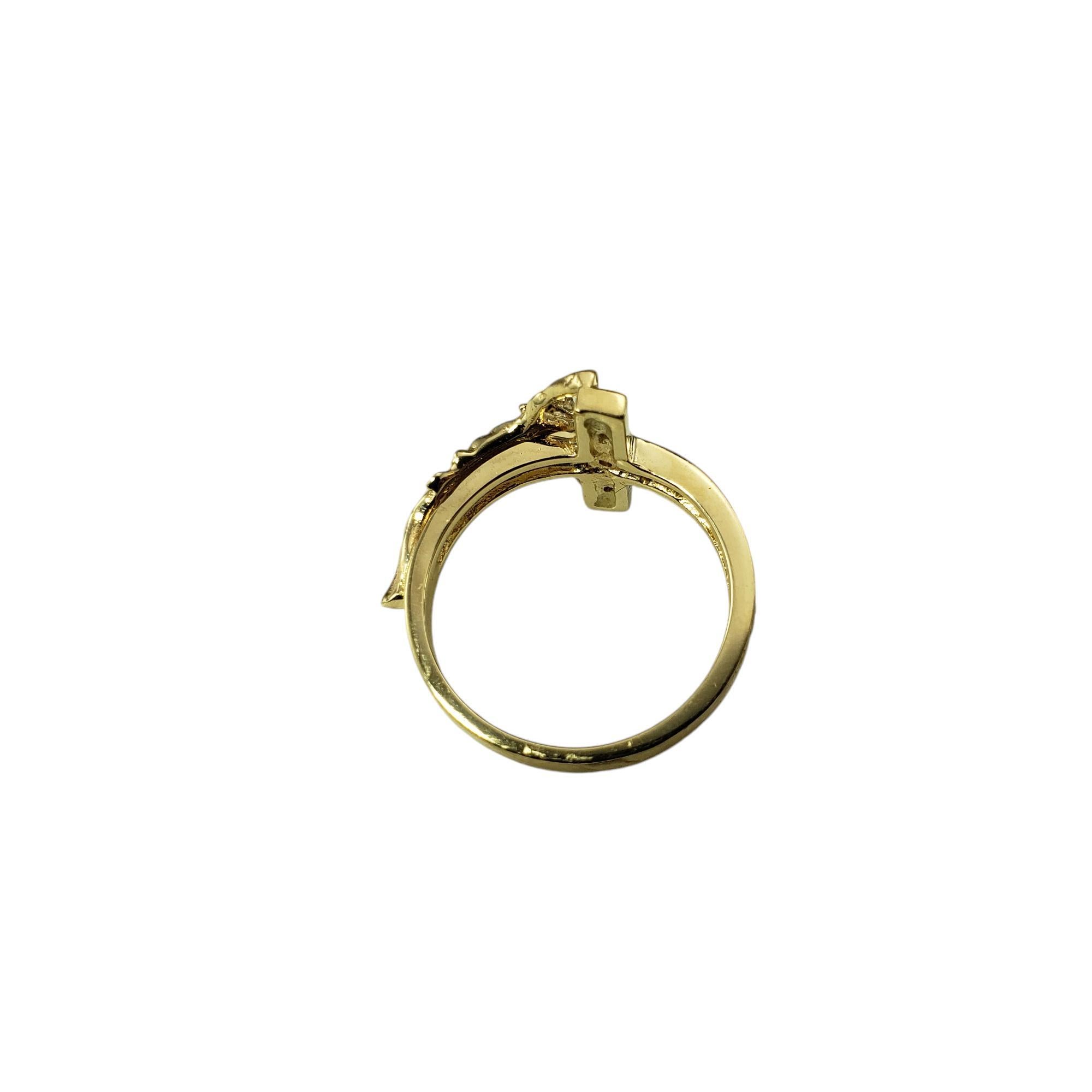 14 Karat Yellow Gold and Diamond Cross Ring Size 6.25 #18953 For Sale 1