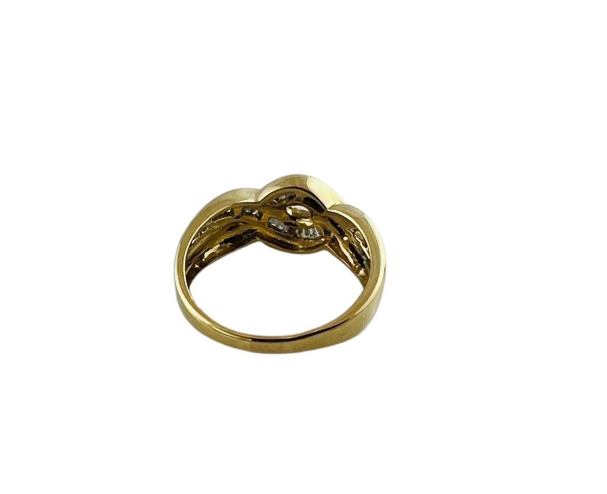 14 Karat Gelbgold und Diamant Crossover-Ring Größe 7,75 #16758 im Angebot 1