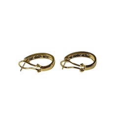 14 Karat Gelbgold und Diamant-Manschettenohrringe