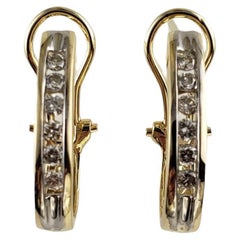 14 Karat Yellow Gold and Diamond Cuff Earrings