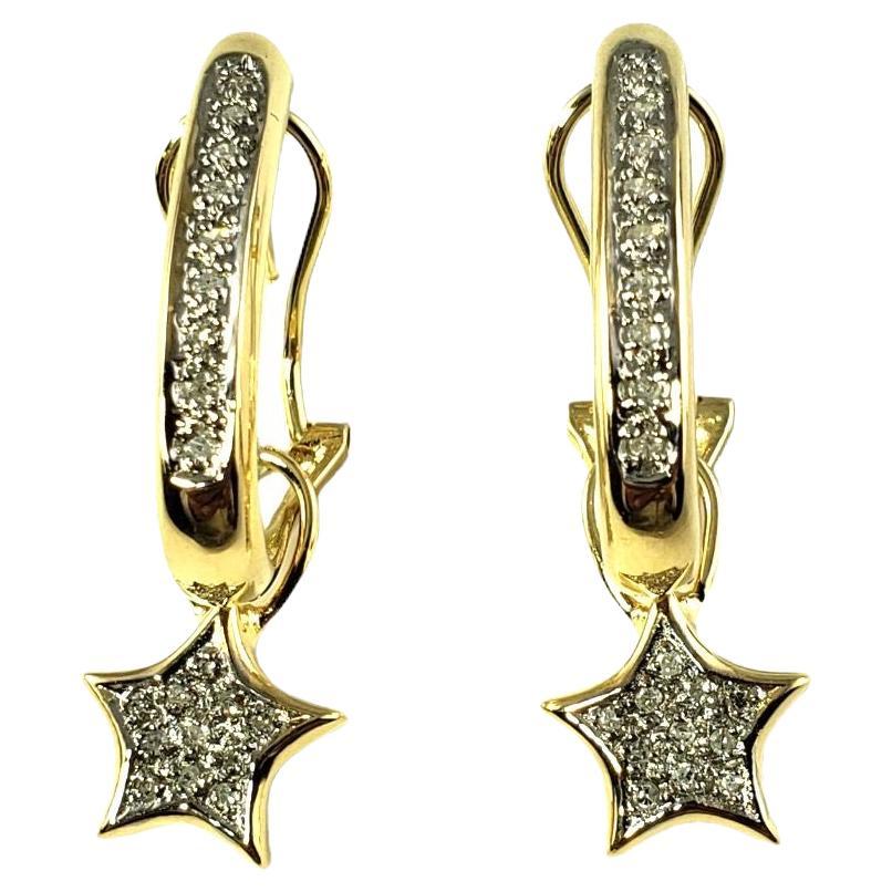 14 Karat Yellow Gold and Diamond Cuff Star Earrings For Sale