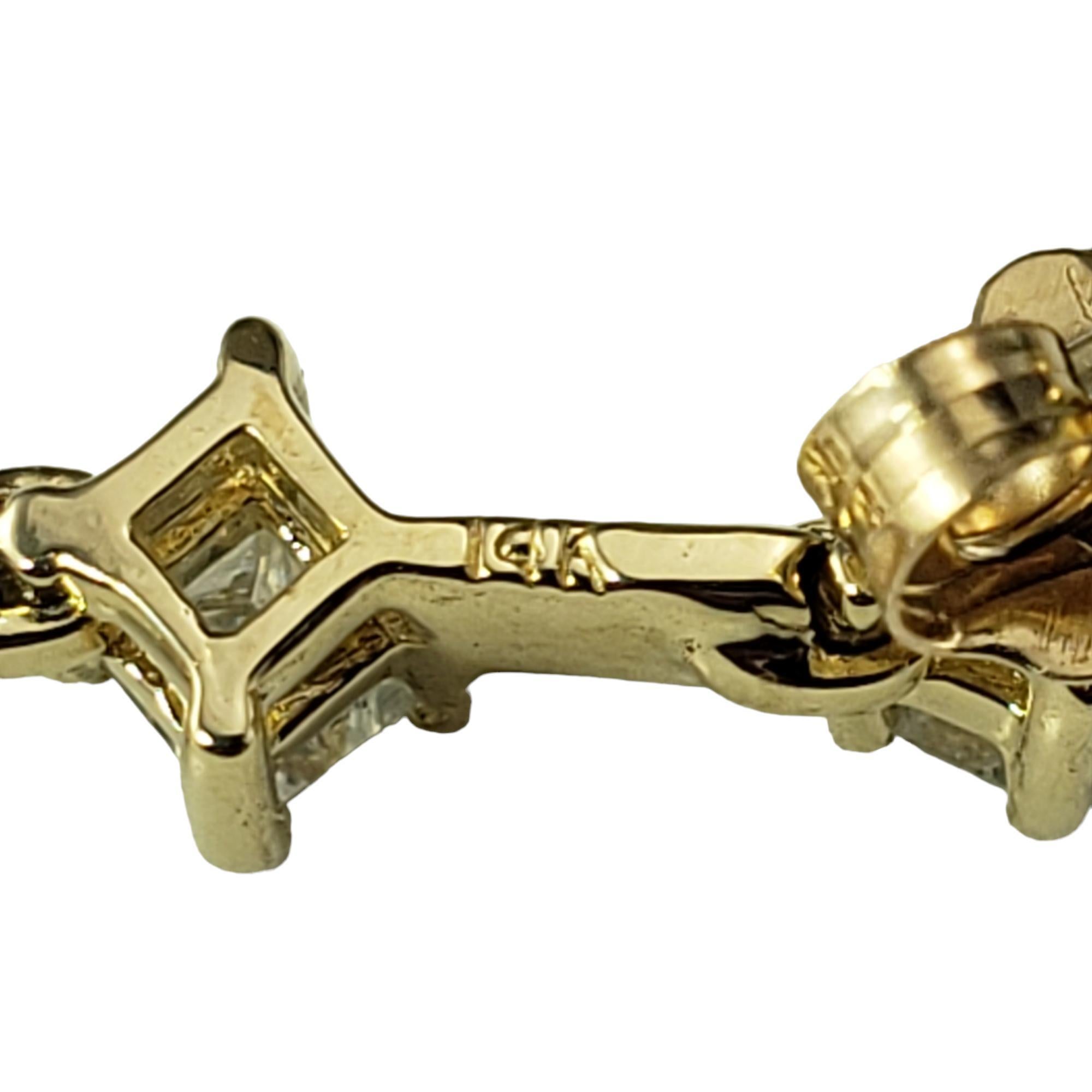 Women's 14 Karat Yellow Gold and Diamond Dangle Earrings #17423 For Sale