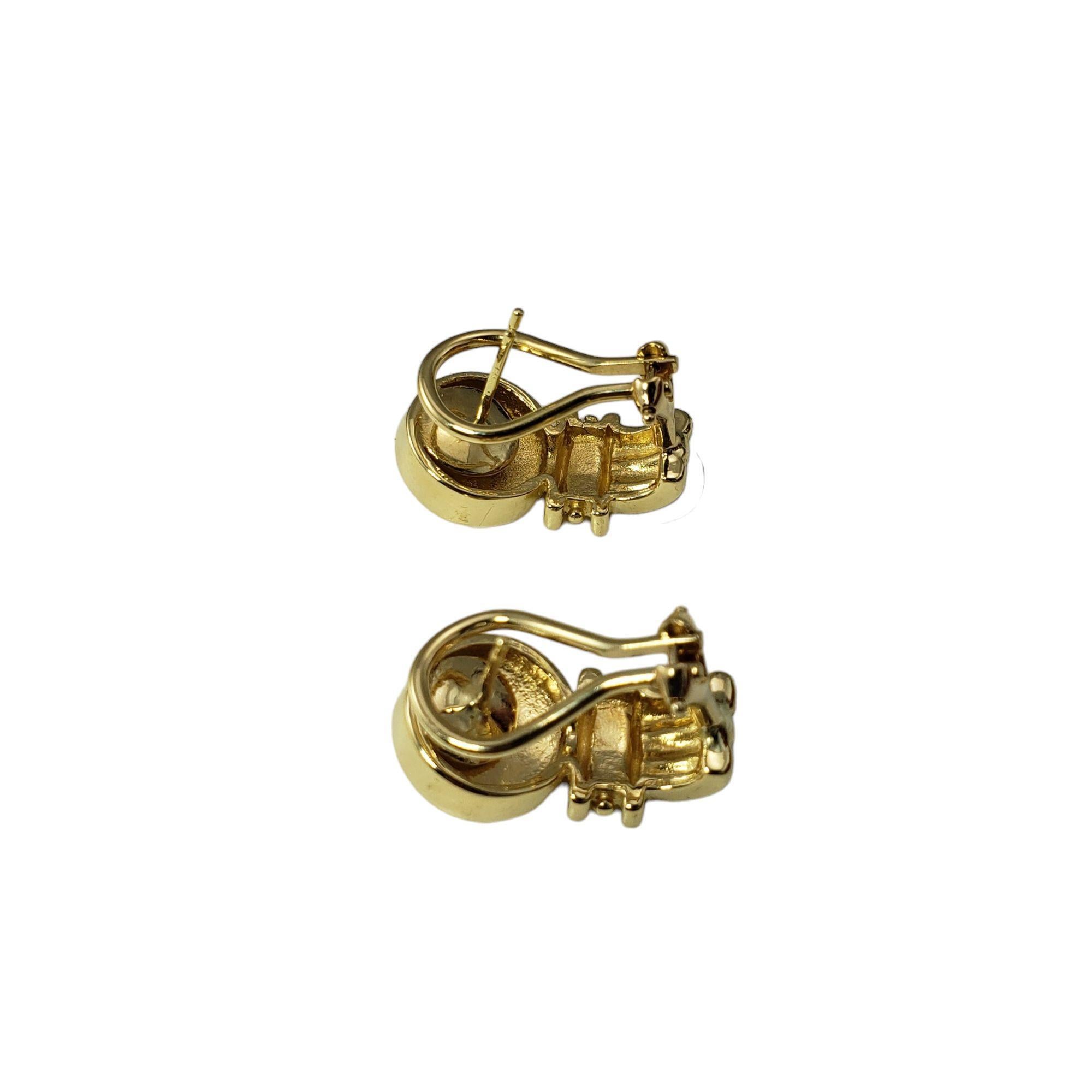 Women's 14 Karat Yellow Gold and Diamond Door Knocker Earrings #17515 For Sale