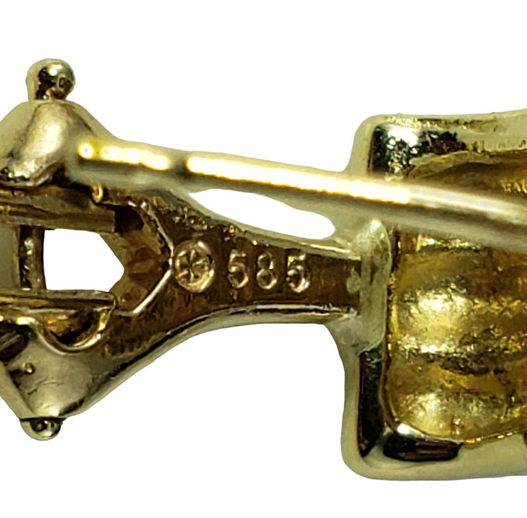 14 Karat Yellow Gold and Diamond Door Knocker Earrings #17515 For Sale 1