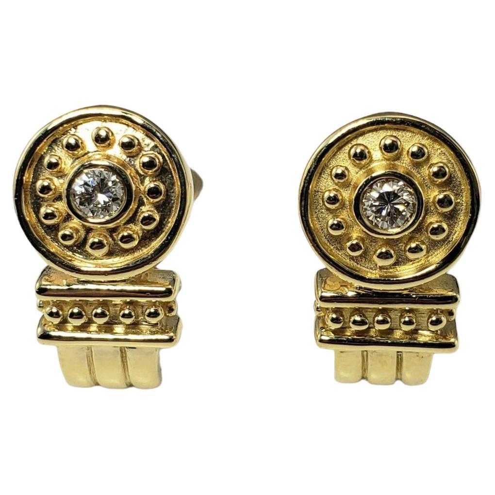 14 Karat Yellow Gold and Diamond Door Knocker Earrings #17515