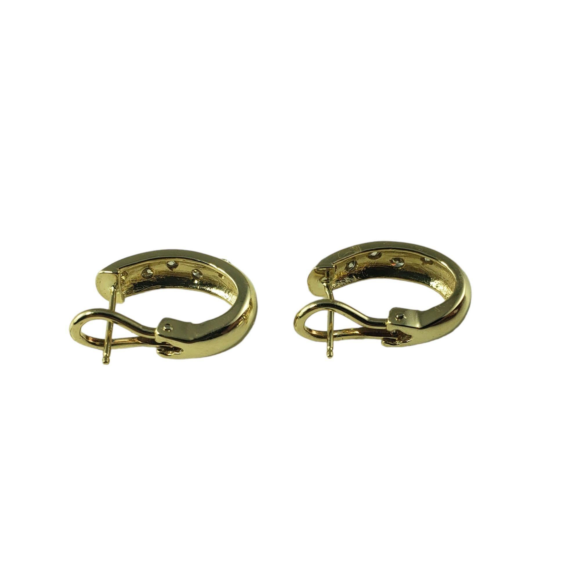Women's 14 Karat Yellow Gold and Diamond Earrings #14975 For Sale