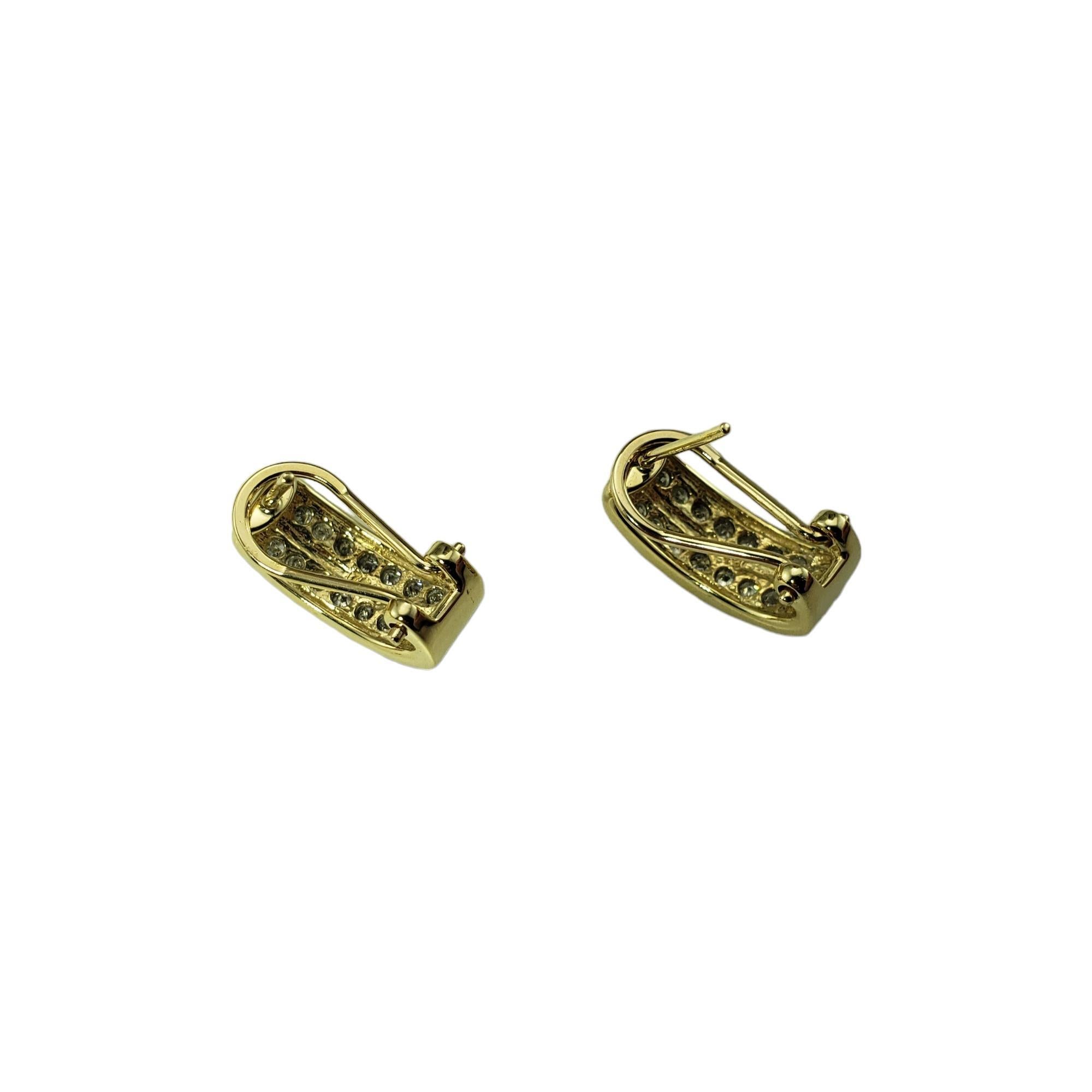  14 Karat Yellow Gold and Diamond Earrings #15496 For Sale 1