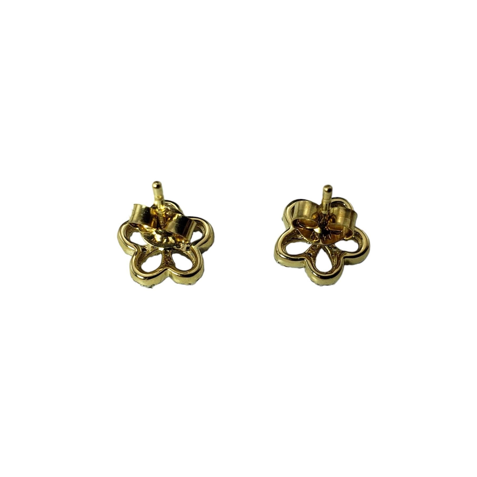 Women's 14 Karat Yellow Gold and Diamond Earrings #16041 For Sale