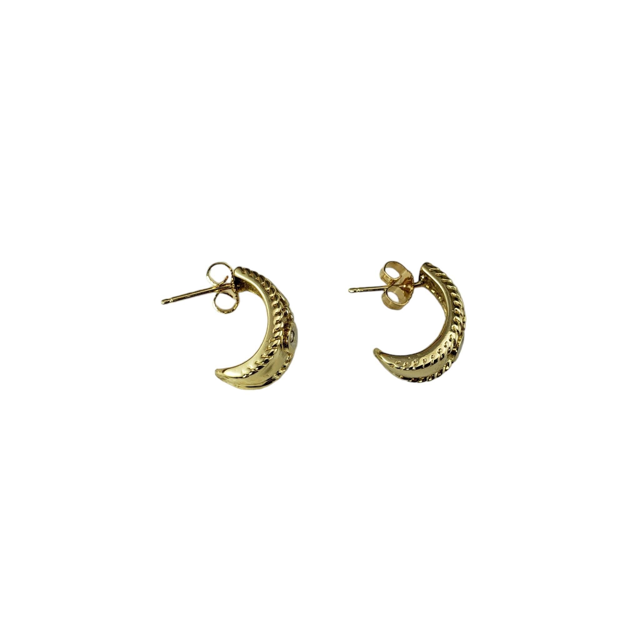 Women's 14 Karat Yellow Gold and Diamond Earrings #16622 For Sale