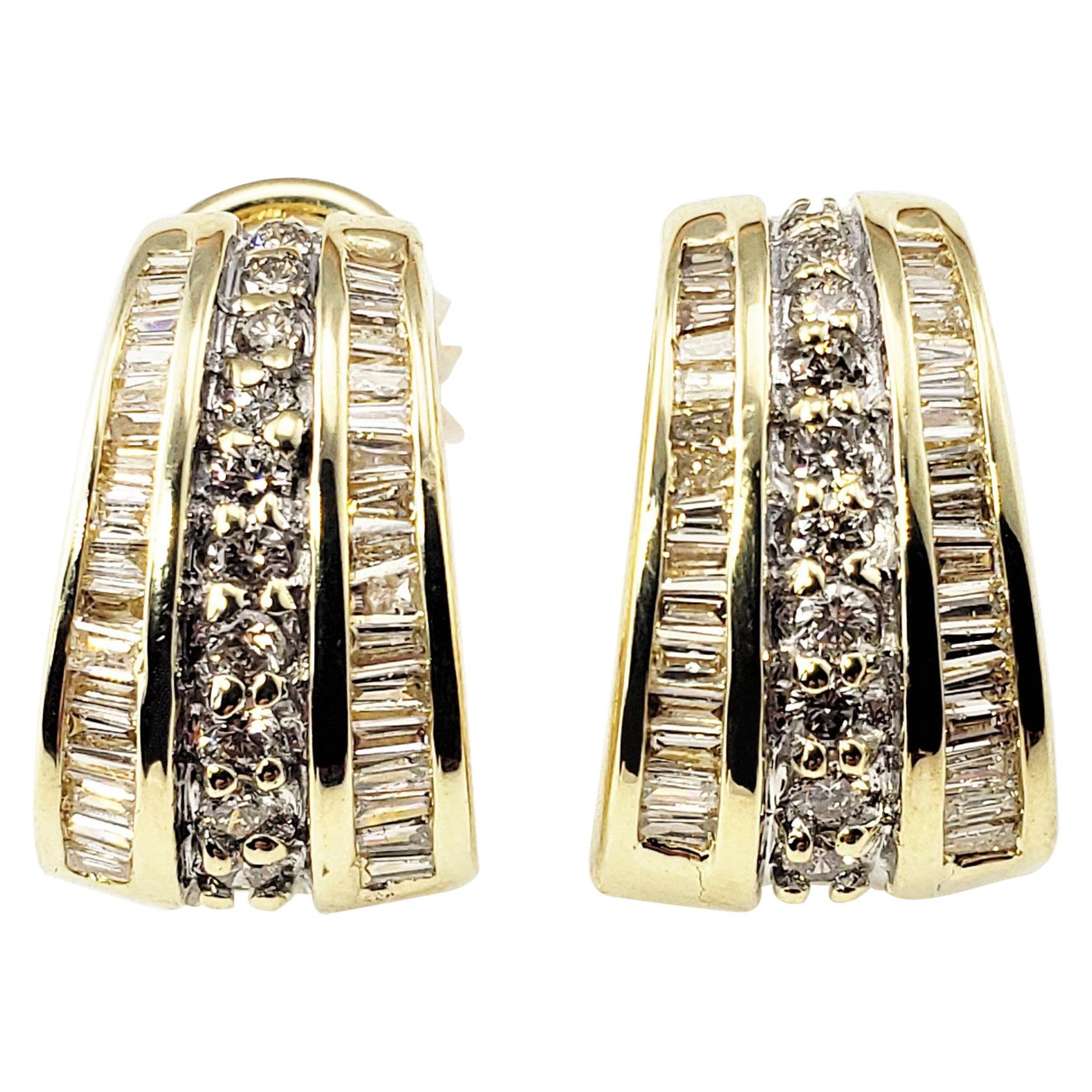 14 Karat Gold and Diamond Earrings For Sale at 1stDibs