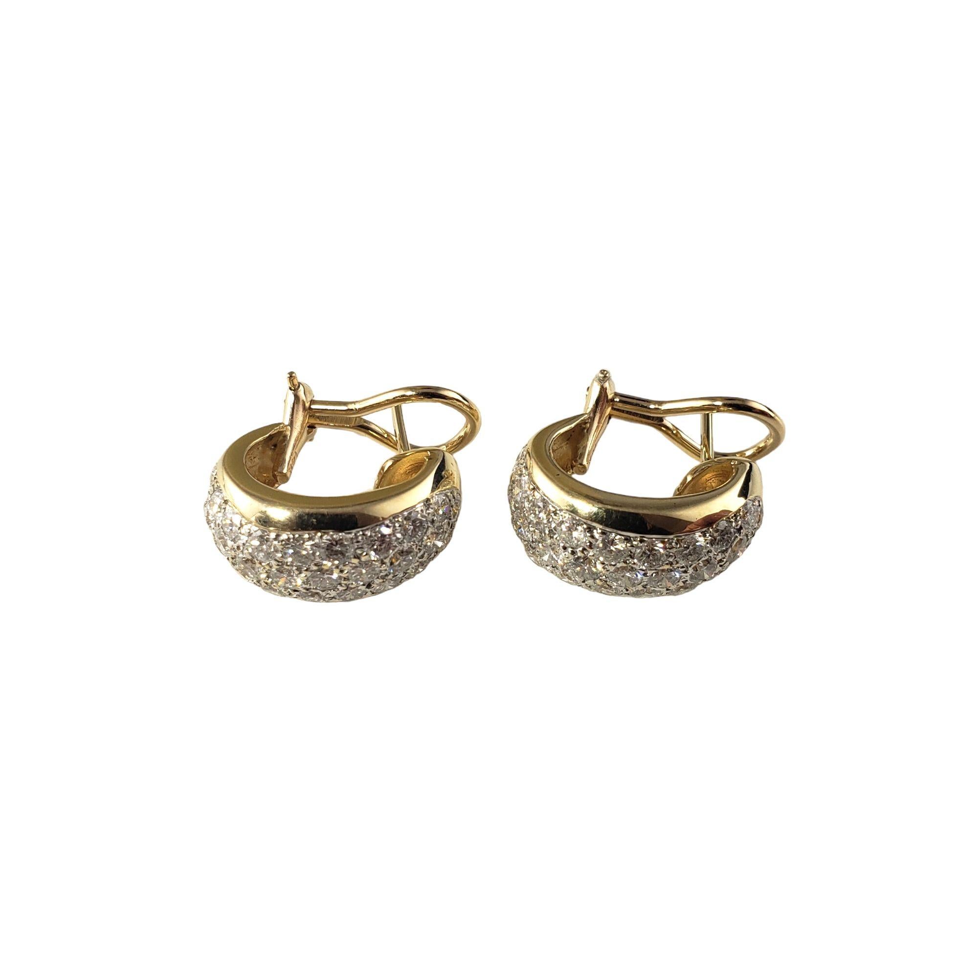 Round Cut 14 Karat Yellow Gold and Diamond Earrings #14048 For Sale