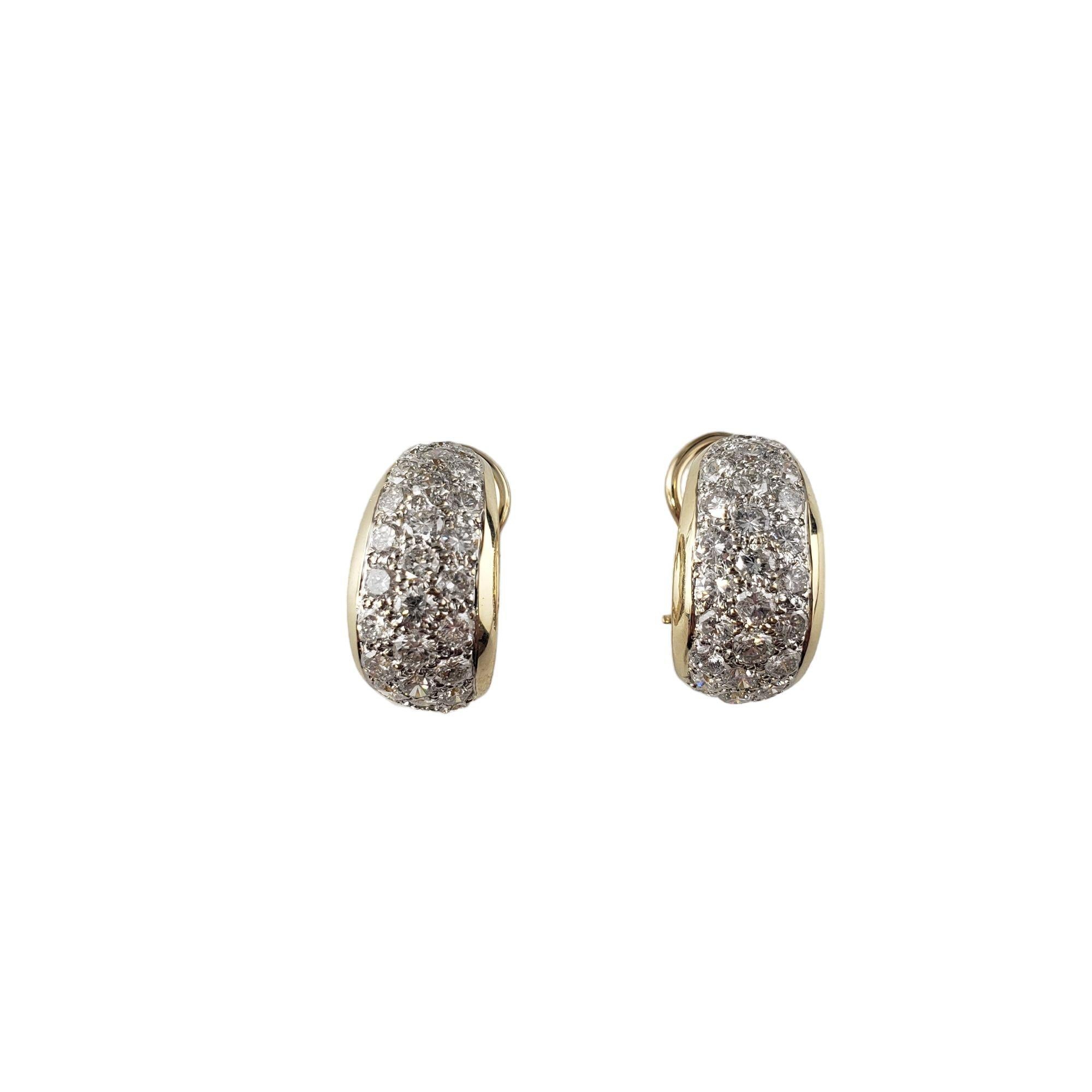 Women's 14 Karat Yellow Gold and Diamond Earrings #14048 For Sale
