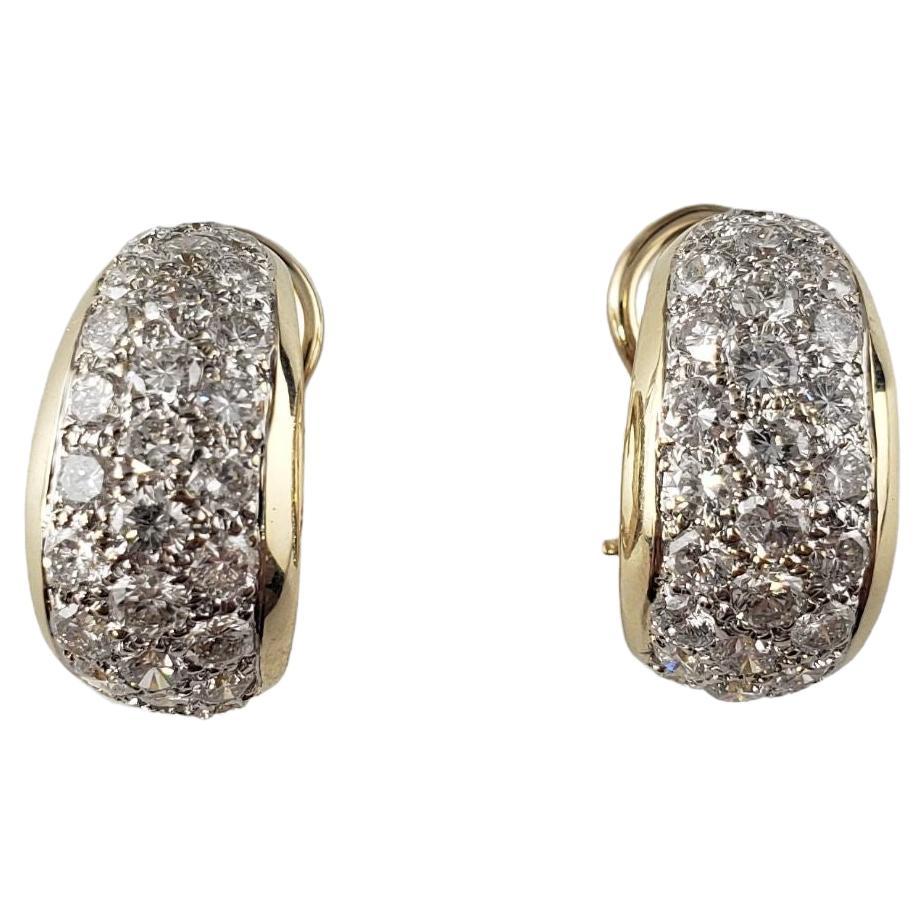 14 Karat Yellow Gold and Diamond Earrings #14048 For Sale