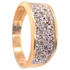 14 Karat Gelbgold und mit Diamanten besetzter Modering 0,50 TDW