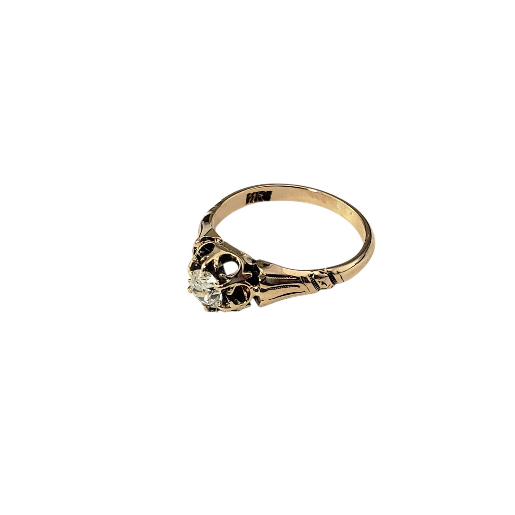 Taille vieille mine 14 Karat Yellow Gold and Diamond Engagement Ring Size 5 #21890 en vente