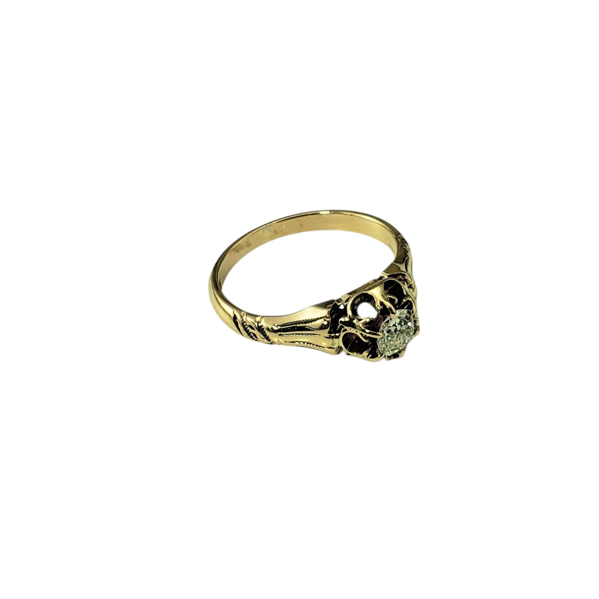 14 Karat Yellow Gold and Diamond Engagement Ring Size 5 #21890 Bon état - En vente à Washington Depot, CT