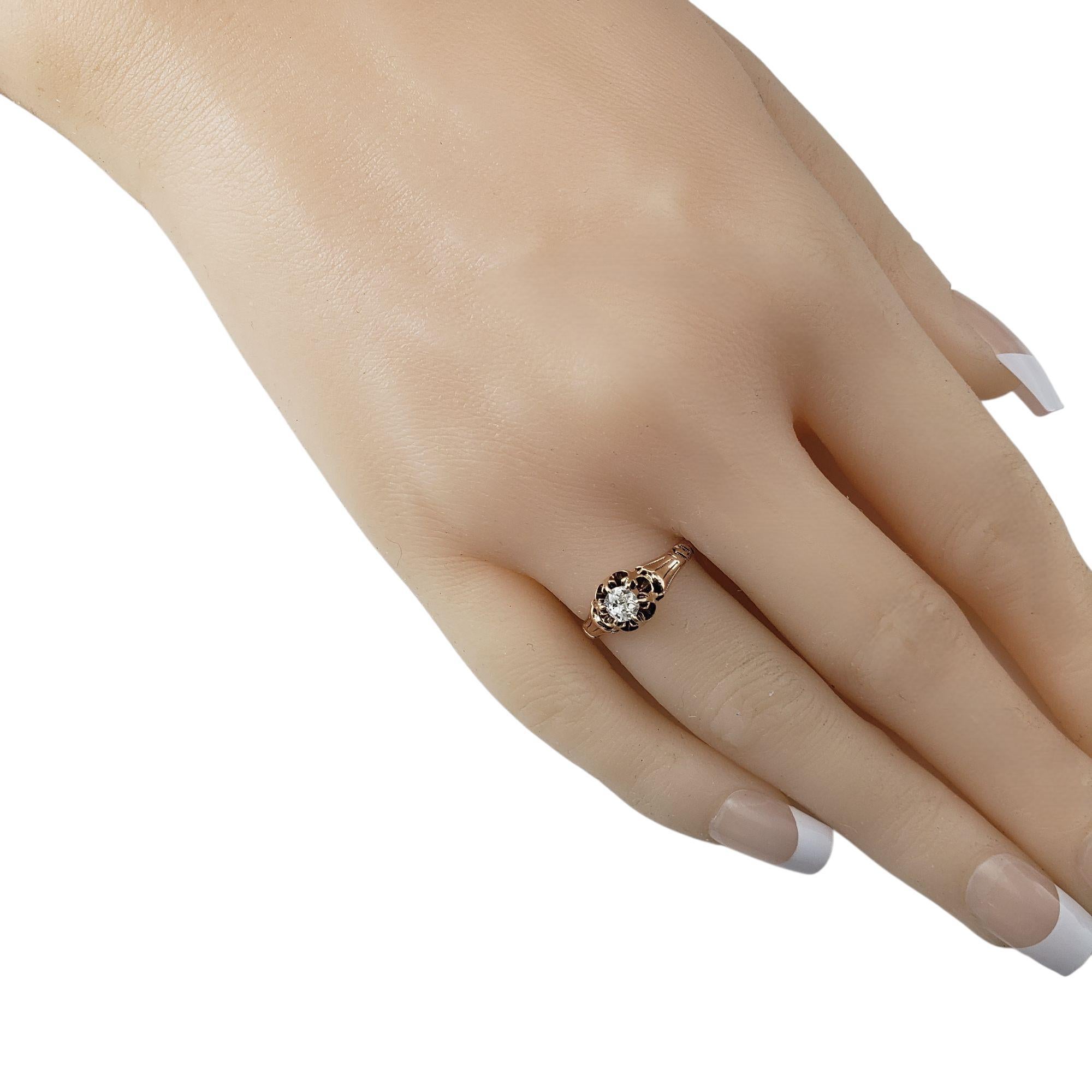 14 Karat Yellow Gold and Diamond Engagement Ring Size 5 #21890 en vente 2