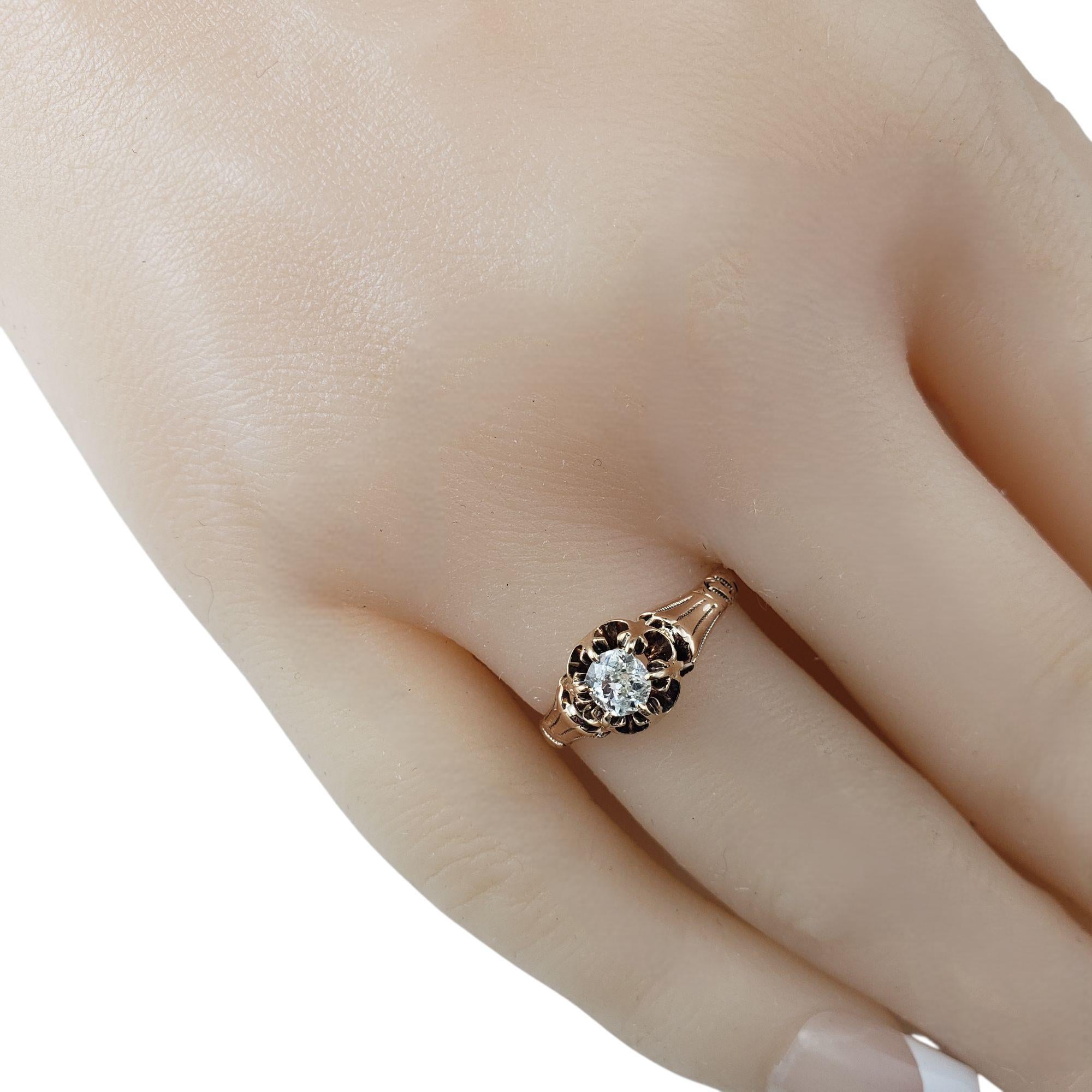 14 Karat Yellow Gold and Diamond Engagement Ring Size 5 #21890 en vente 3