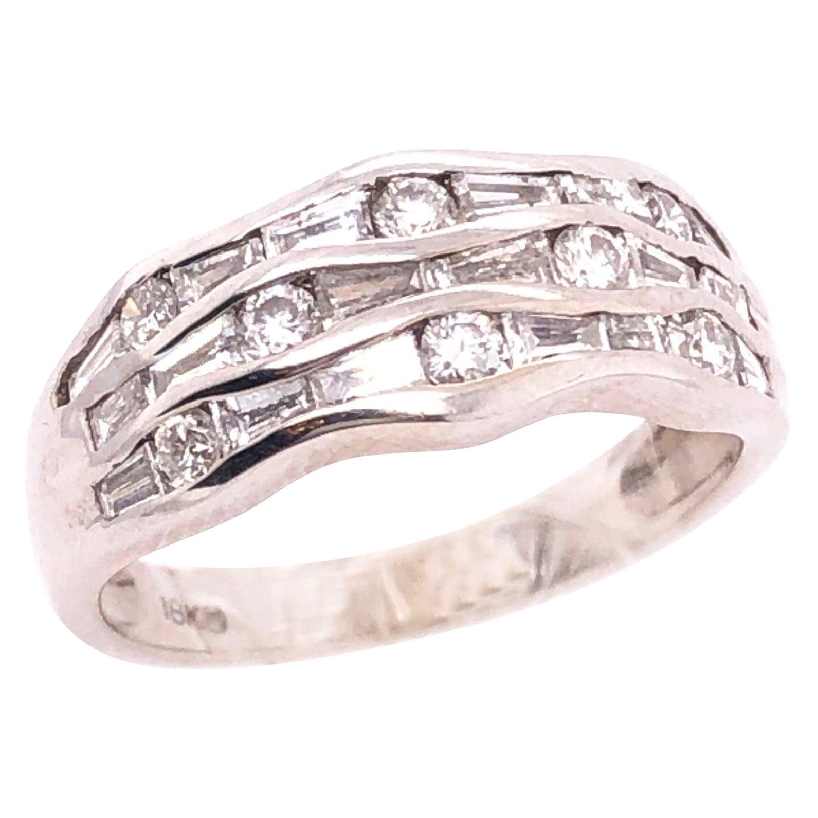 18k White Gold and Diamond Fashion Bridal Band Ring 1.00 TDW