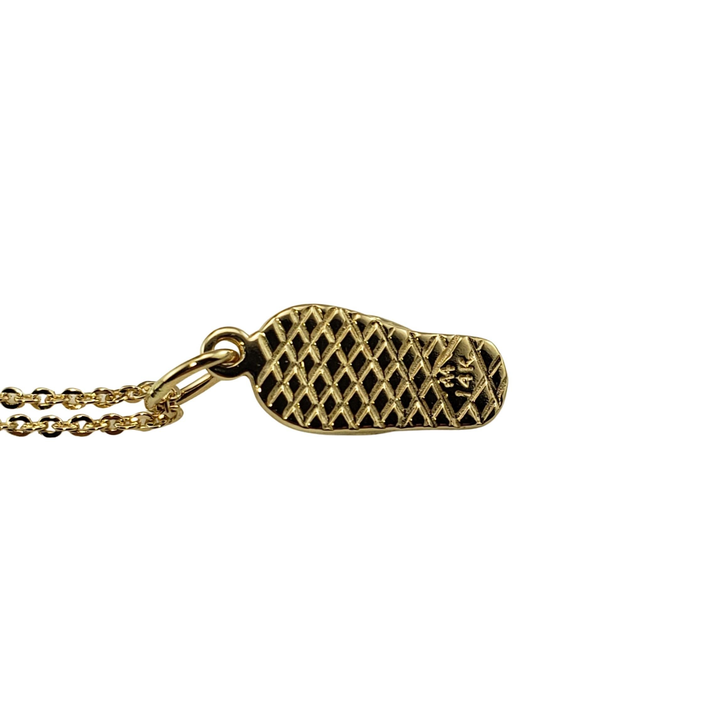 14k Yellow Gold Flip Flop Pendant With Enamel – Dangle Charm For Necklace (No Chain) - View #12