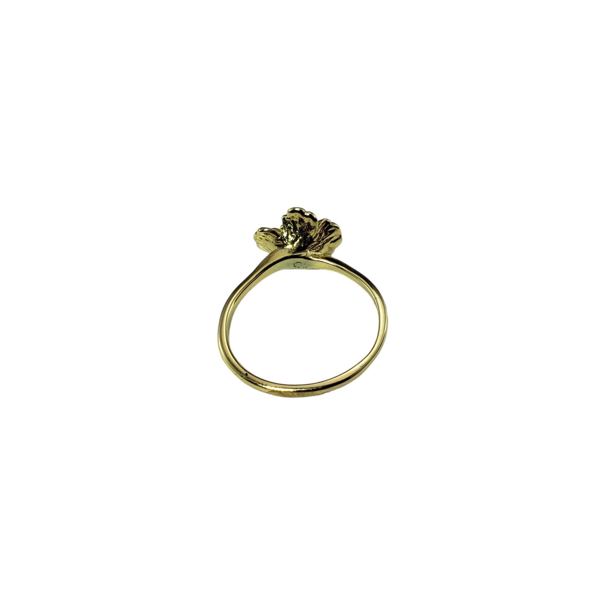 14 Karat Gelbgold und Diamant-Blumenring Größe 8 #16737 Damen im Angebot