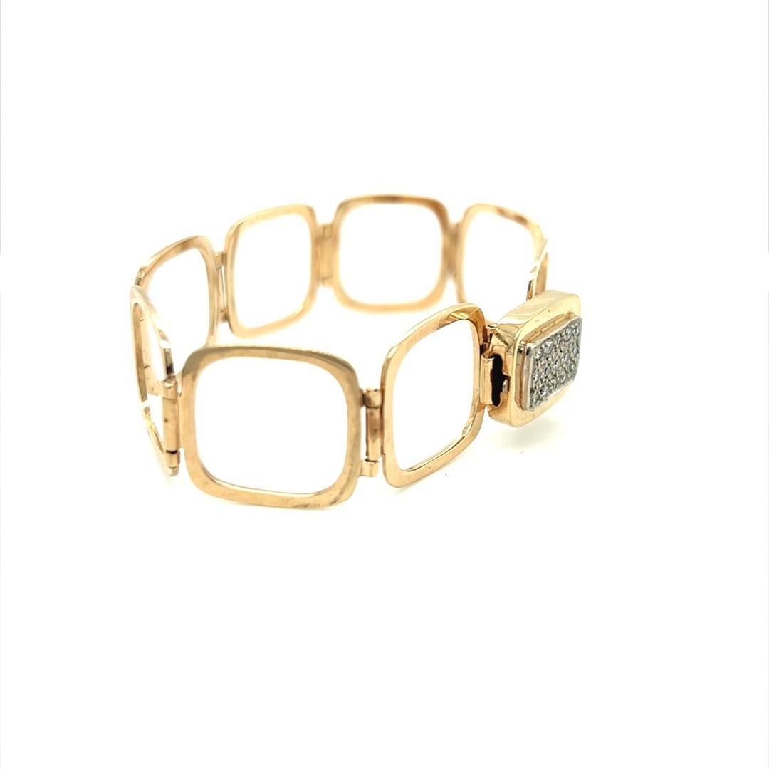 Bracciale ad anello convertibile pieghevole in oro giallo 14 carati e diamanti In condizioni buone in vendita a beverly hills, CA