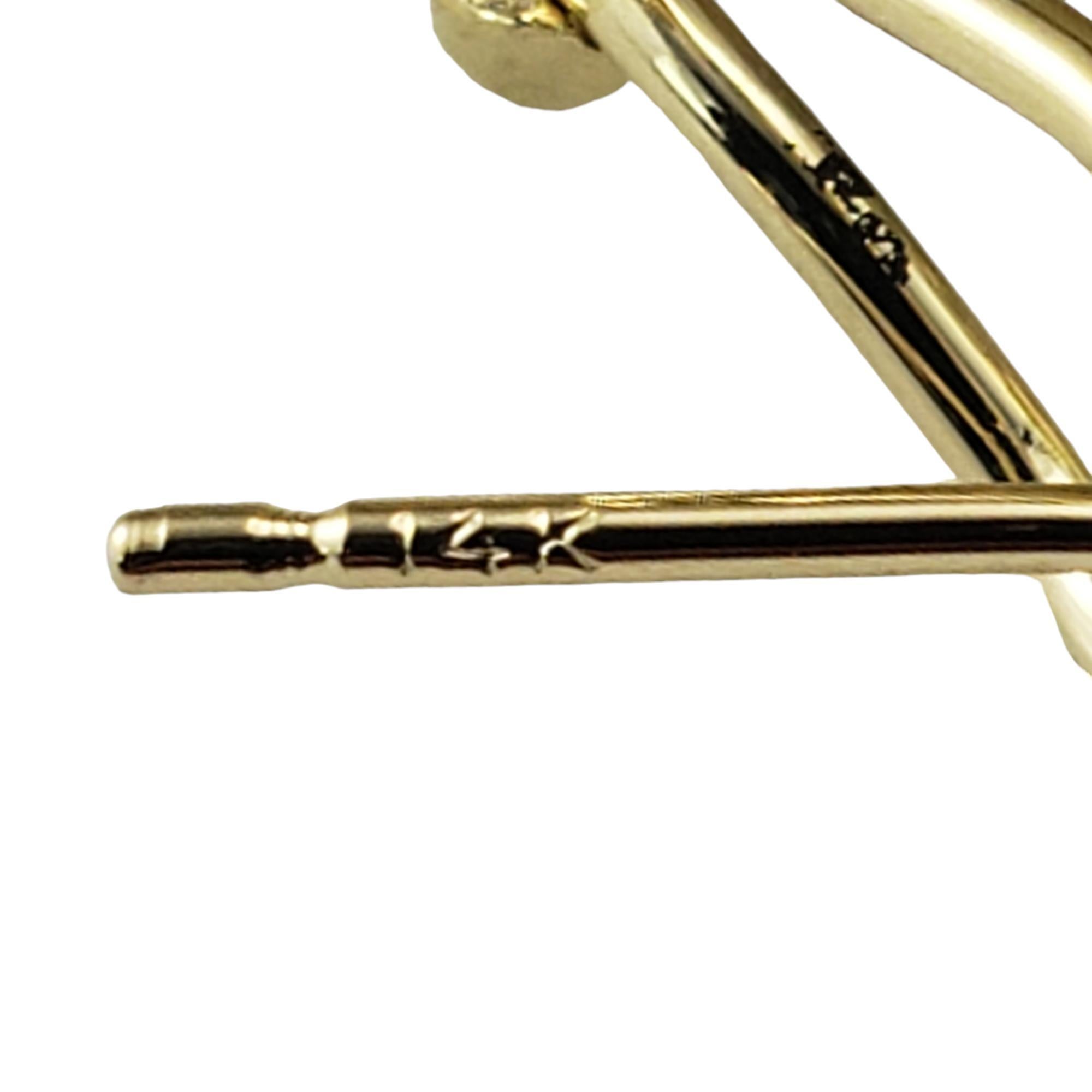 Boucles d'oreilles demi-cercle en or jaune 14 carats et diamants n° 18061 Pour femmes en vente