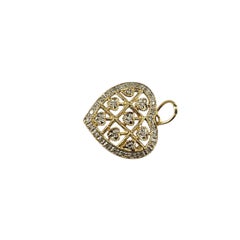 14 Karat Yellow Gold and Diamond Heart Pendant #23202