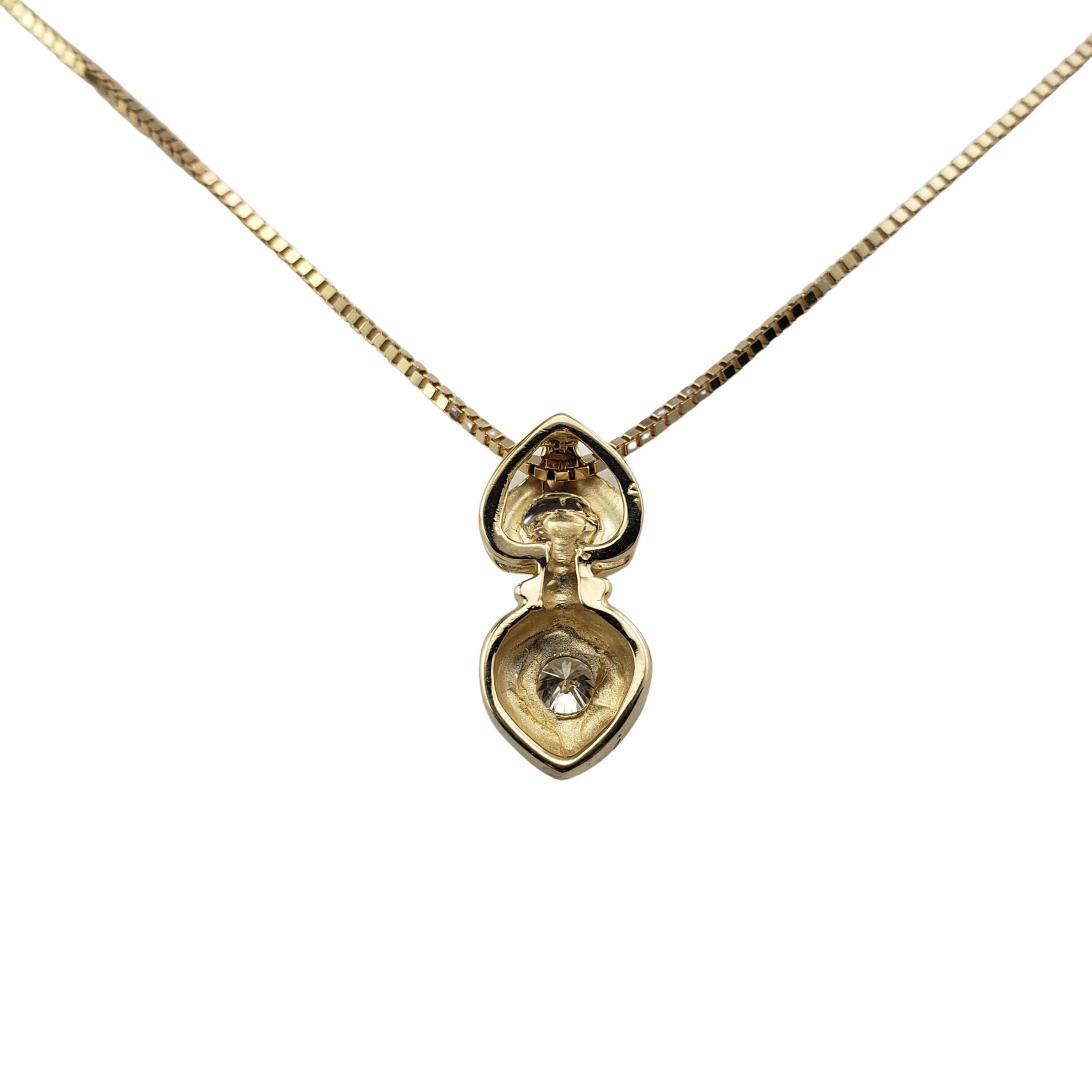 Women's 14 Karat Yellow Gold and Diamond Heart Pendant Necklace