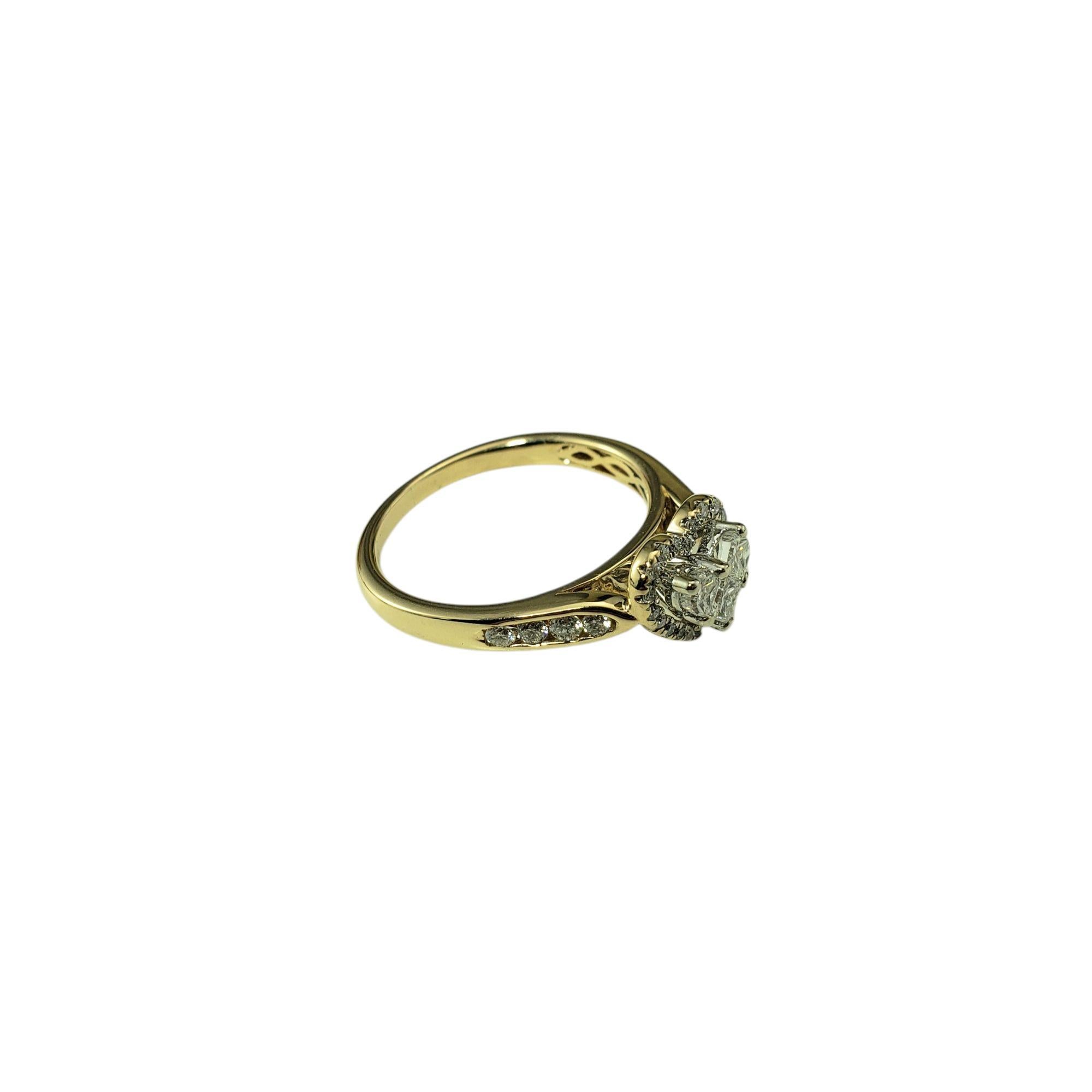 Taille mixte Bague cœur en or jaune 14 carats et diamants taille 7 #21376 en vente