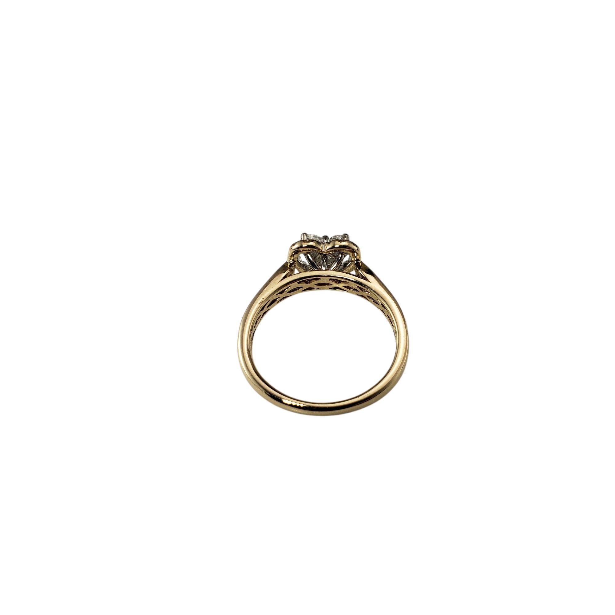 Bague cœur en or jaune 14 carats et diamants taille 7 #21376 Bon état - En vente à Washington Depot, CT